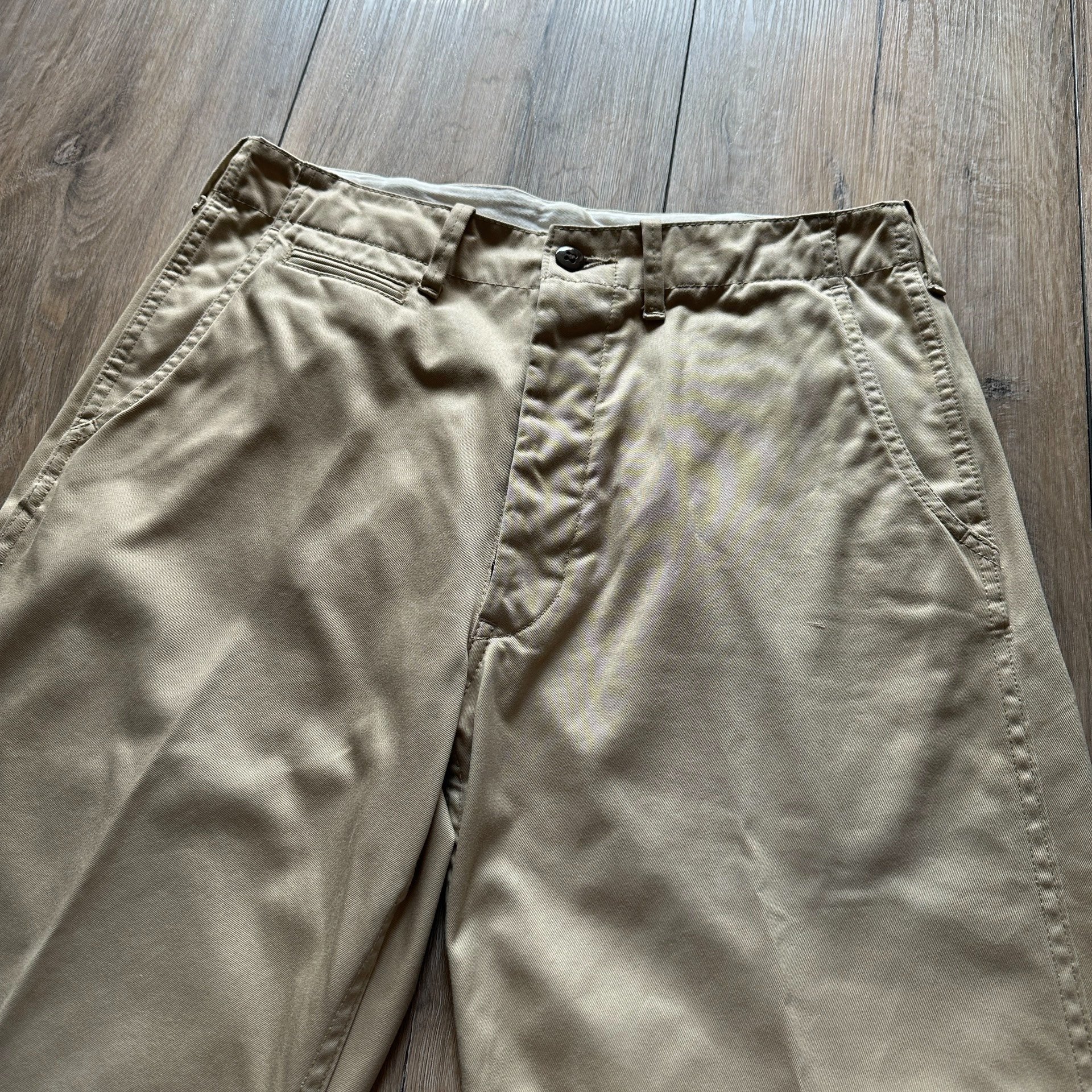 Cushman Khaki Wide-Leg Pants — back