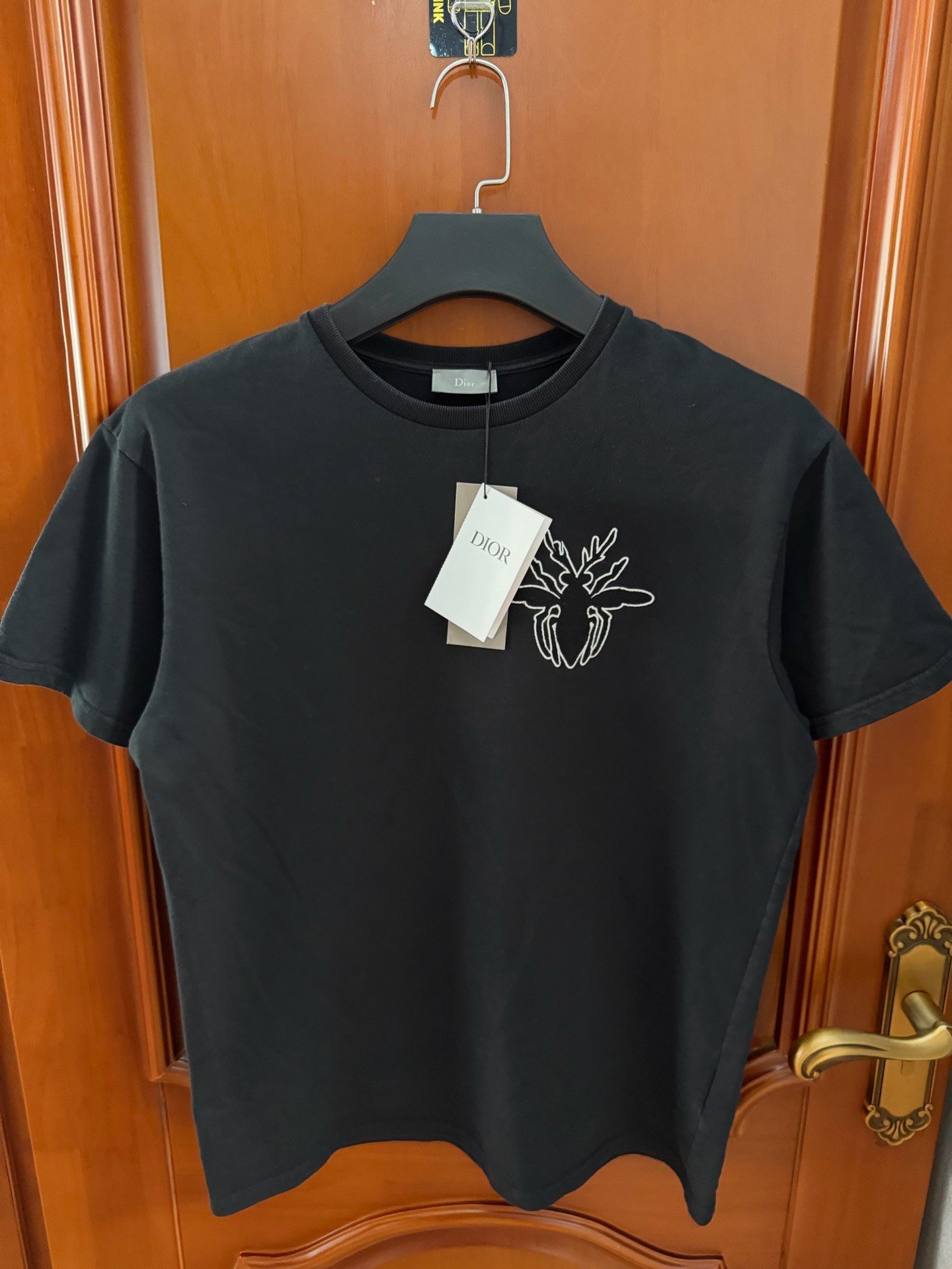 Dior Black Bee Embroidery Short-Sleeve T-Shirt