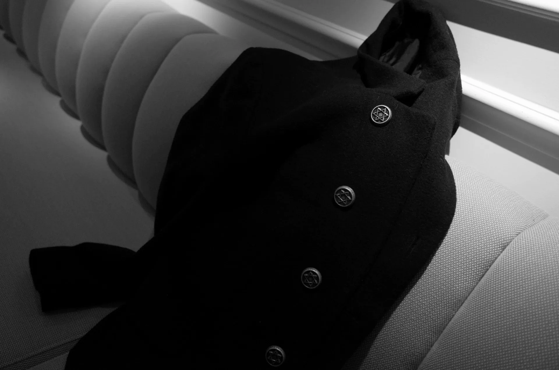 Yohji Yamamoto 11AW Silver Buckle Stand Collar Jacket — front