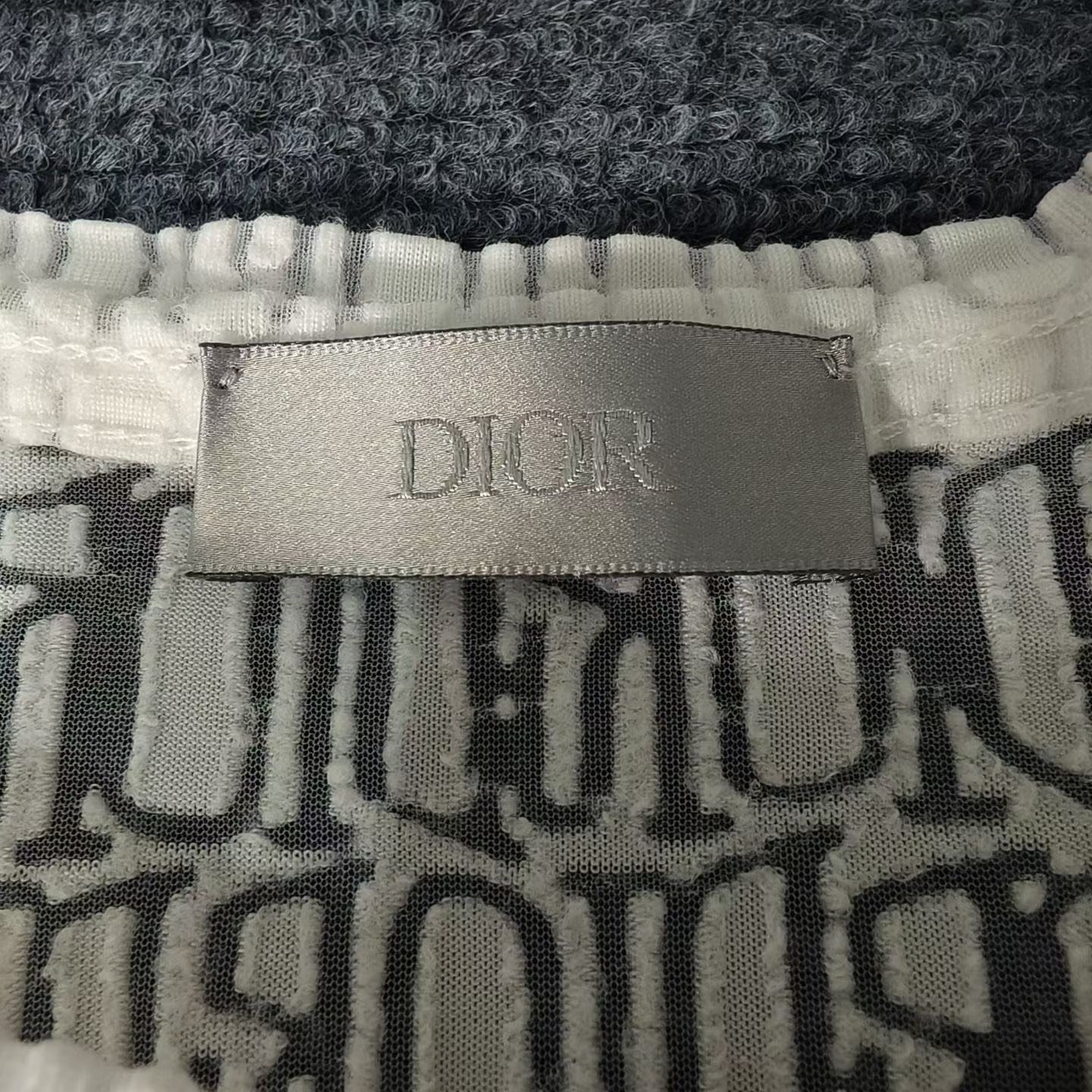 Dior White Logo Print Hollow-Out T-Shirt — detail