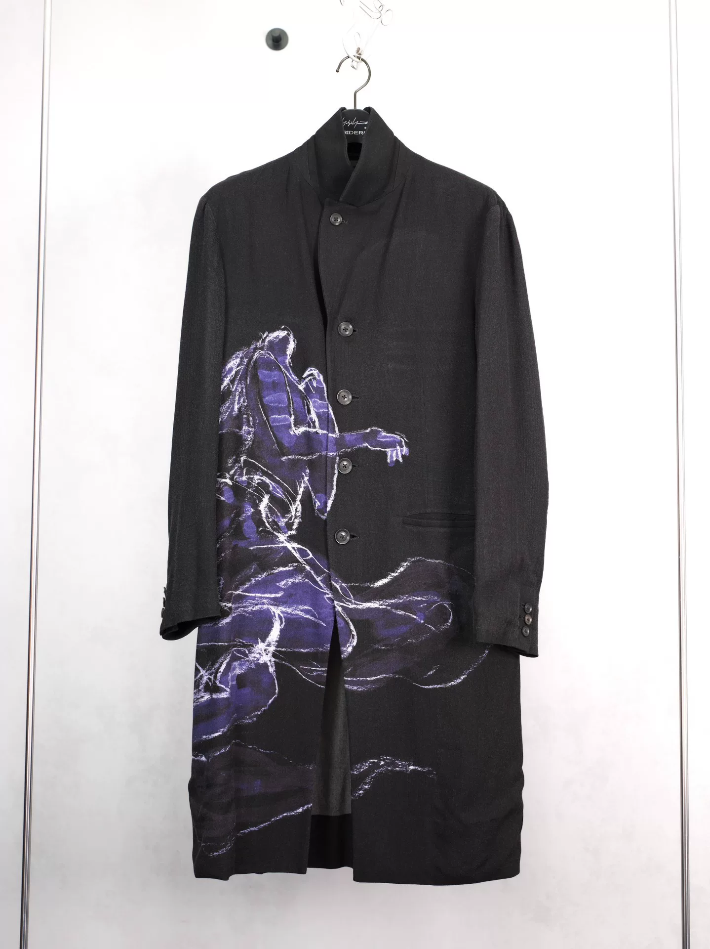 Yohji Yamamoto 19SS Black Abstract Print Coat