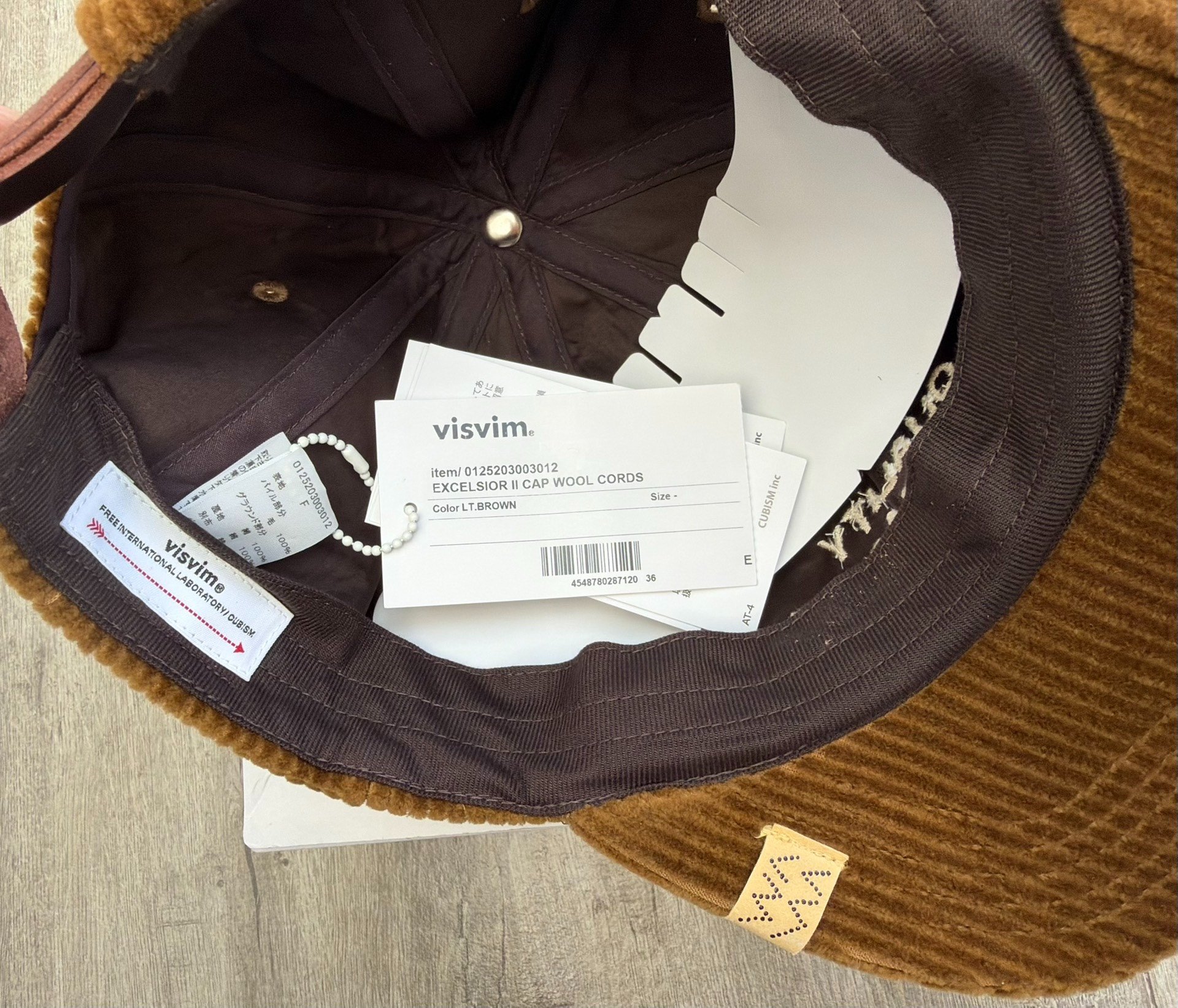 VISVIM EXCELSIOR II CAP WOOL CORDS — back