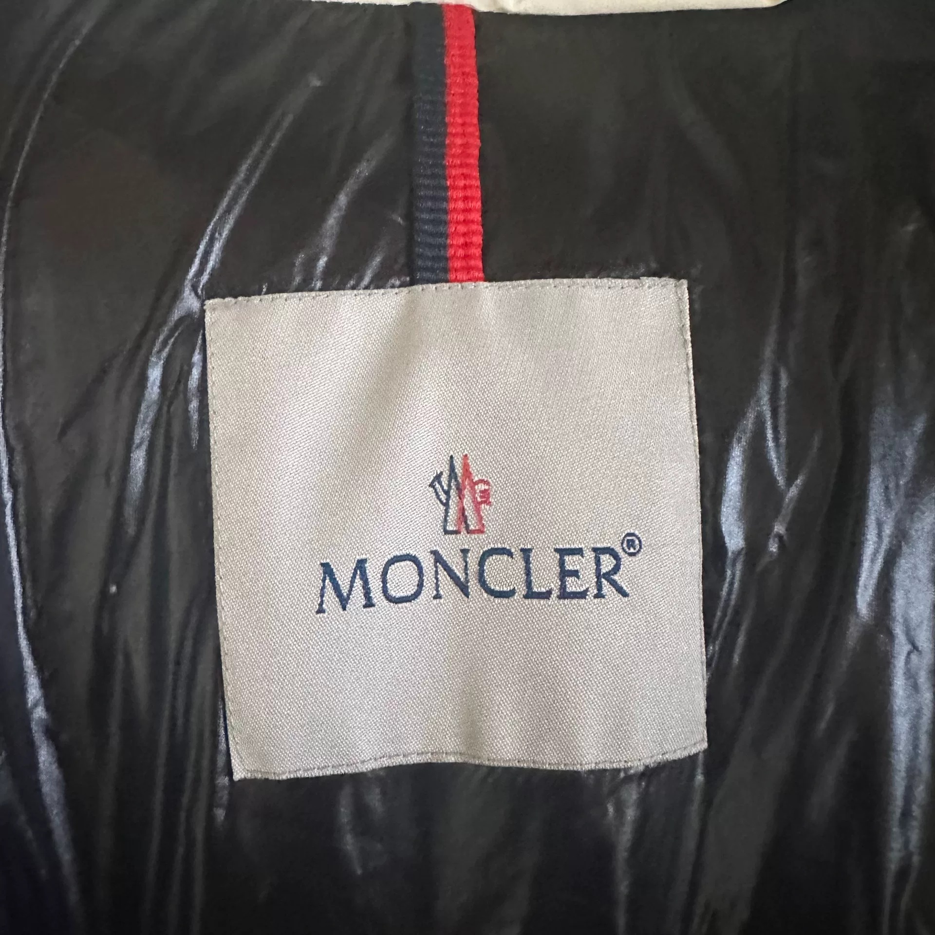 Moncler White Short Hooded Puffer Jacket — label