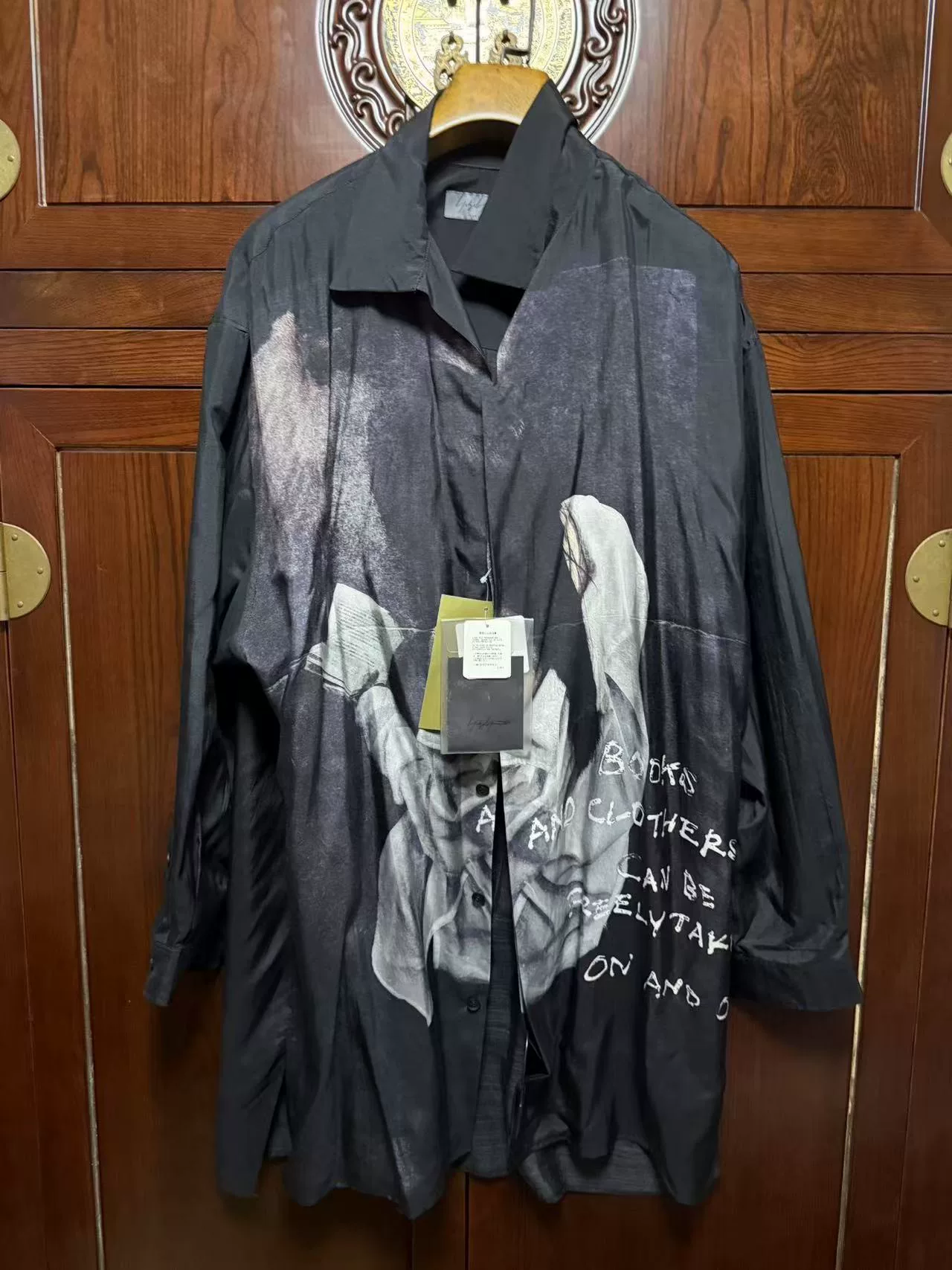 Yohji Yamamoto 23SS Silk Text Print Shirt