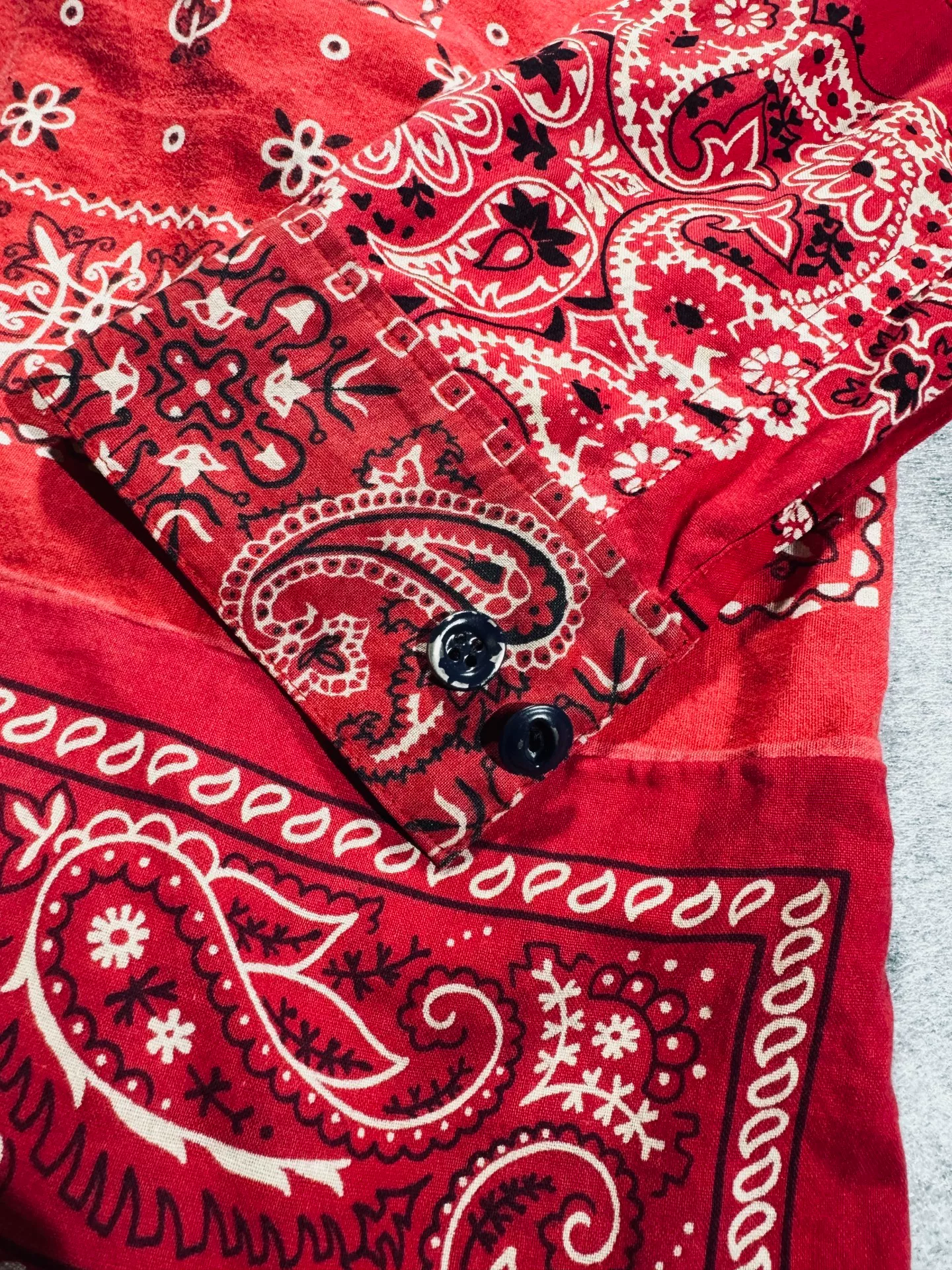 visvim I.C.T Bandana Print Robe Shirt — label