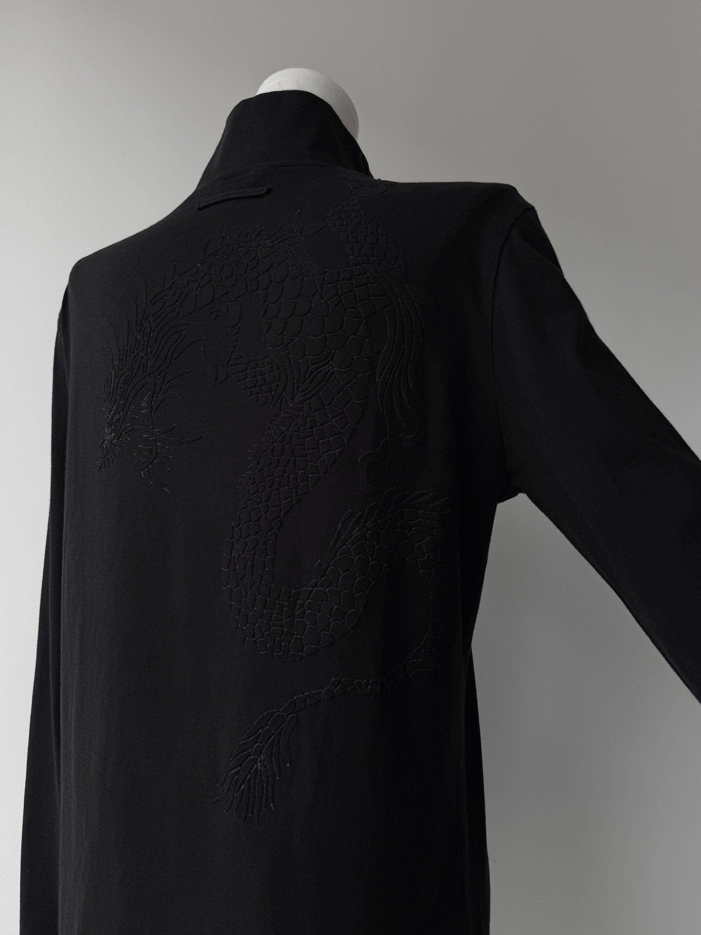 Jean Paul Gaultier Embossed Dragon High Collar Top
