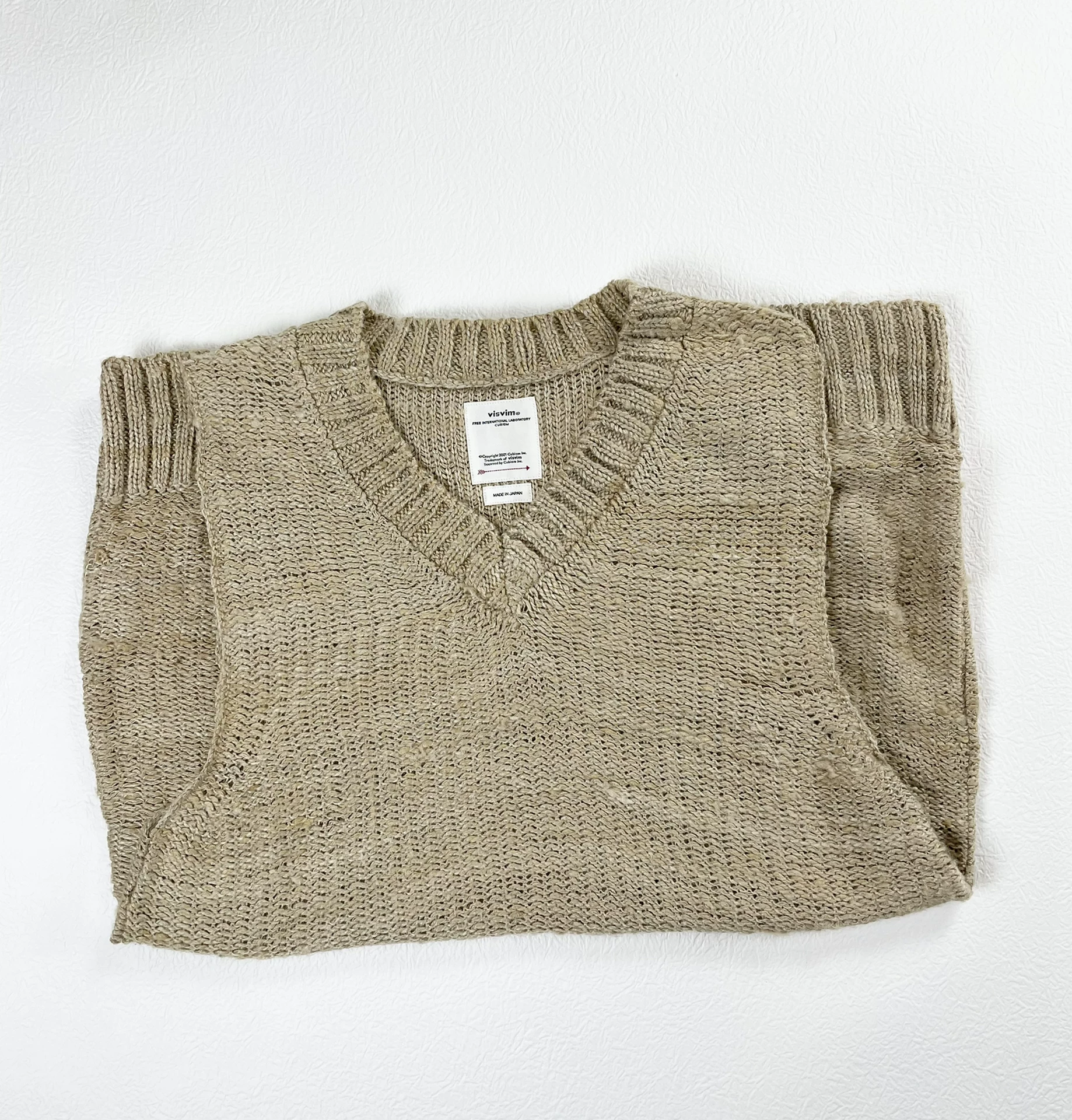 Visvim Tussar Silk V-neck Knitted Vest — front