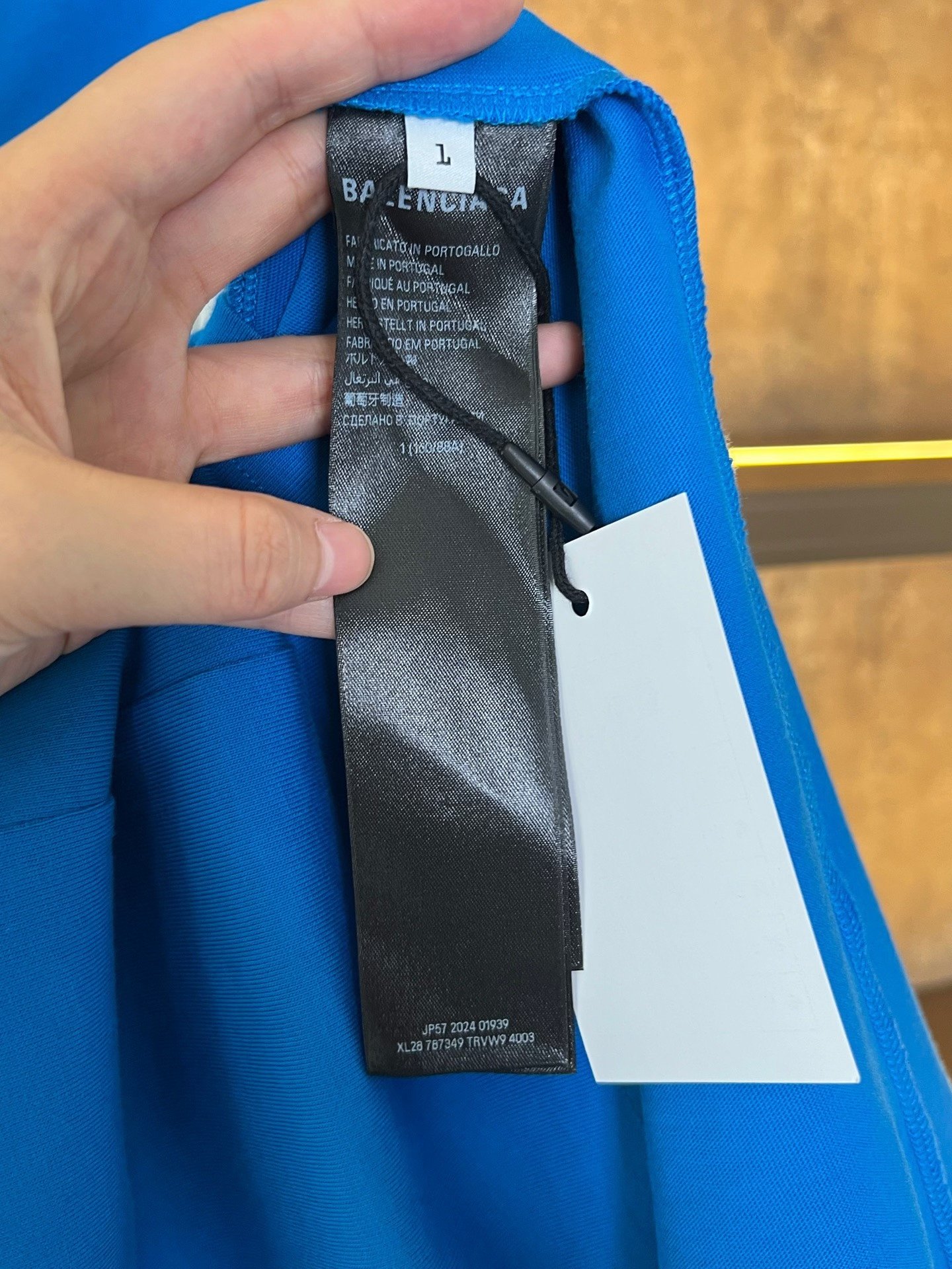 Balenciaga Blue Basketball Short-Sleeve Top — detail