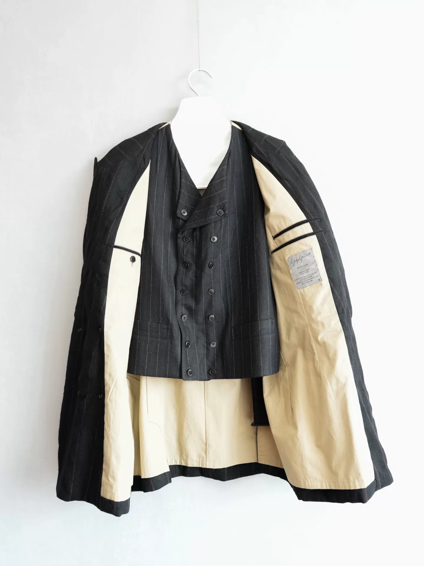 Yohji Yamamoto 11AW Corroded Stripe Jacket — back