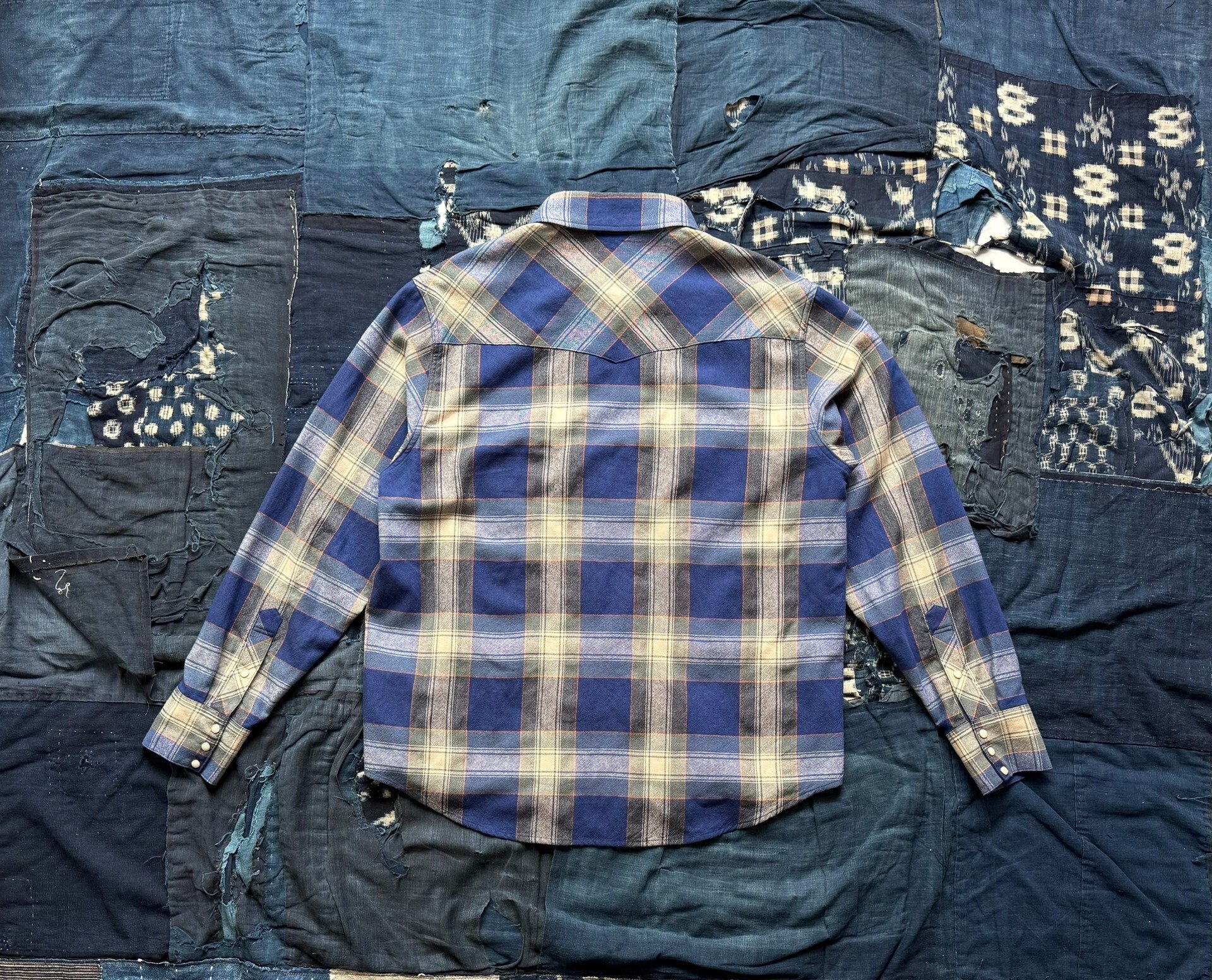 VISVIM 25AW Four Corners Check Shirt Cardigan — detail