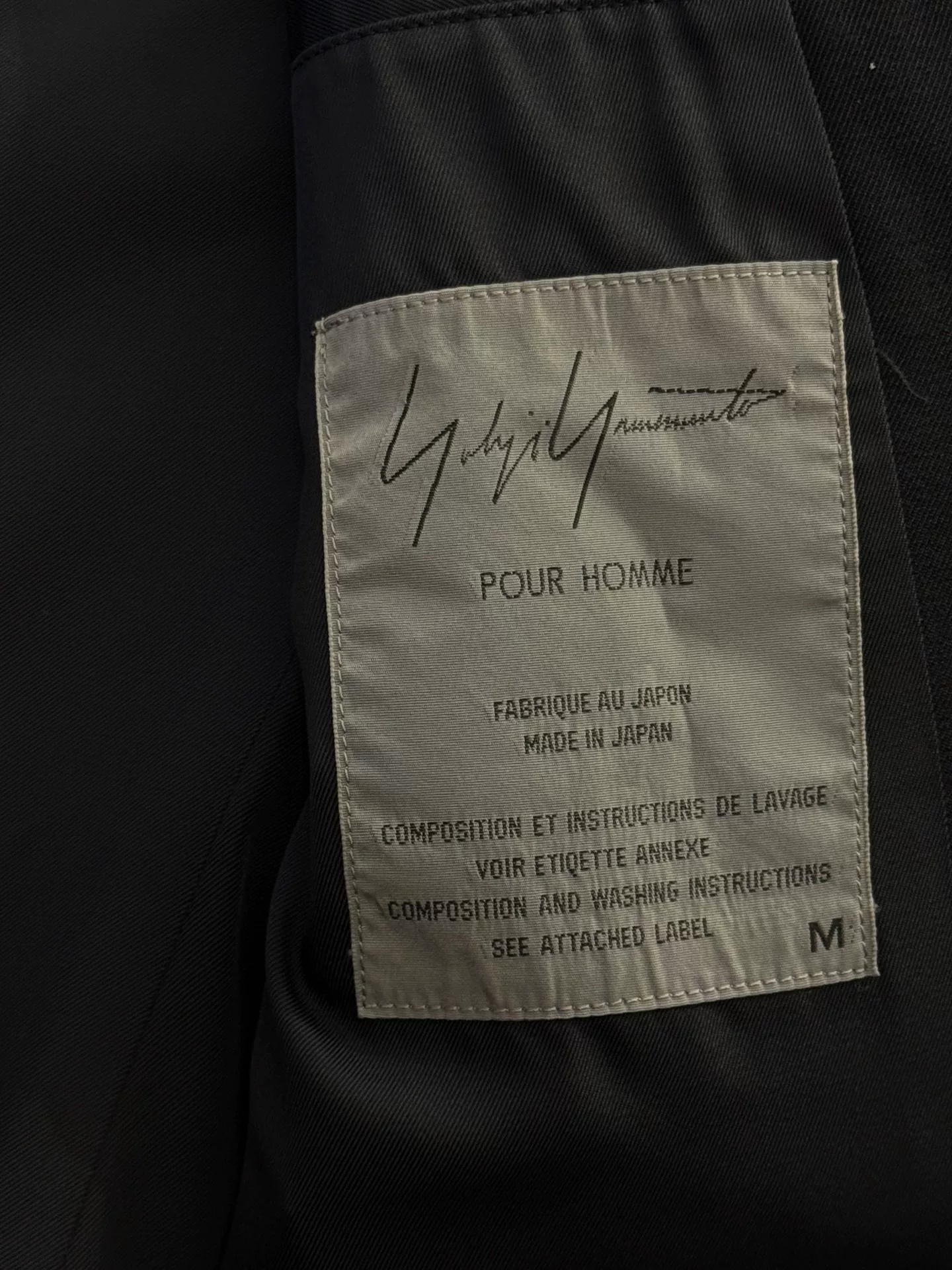 Yohji Yamamoto 94AW Puppet Season Coat — detail