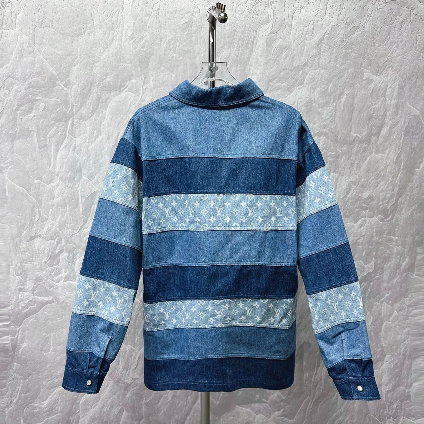 Louis Vuitton FW24 Denim Patchwork Jacket — back