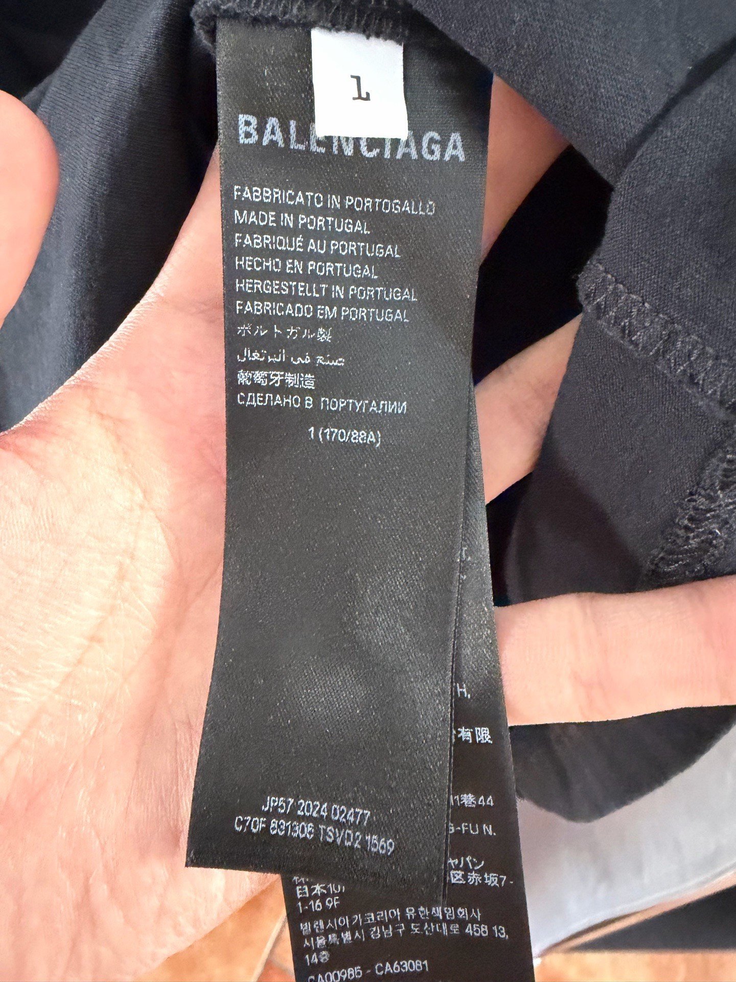 Balenciaga 2025 Black Logo Embroidered T-Shirt — back