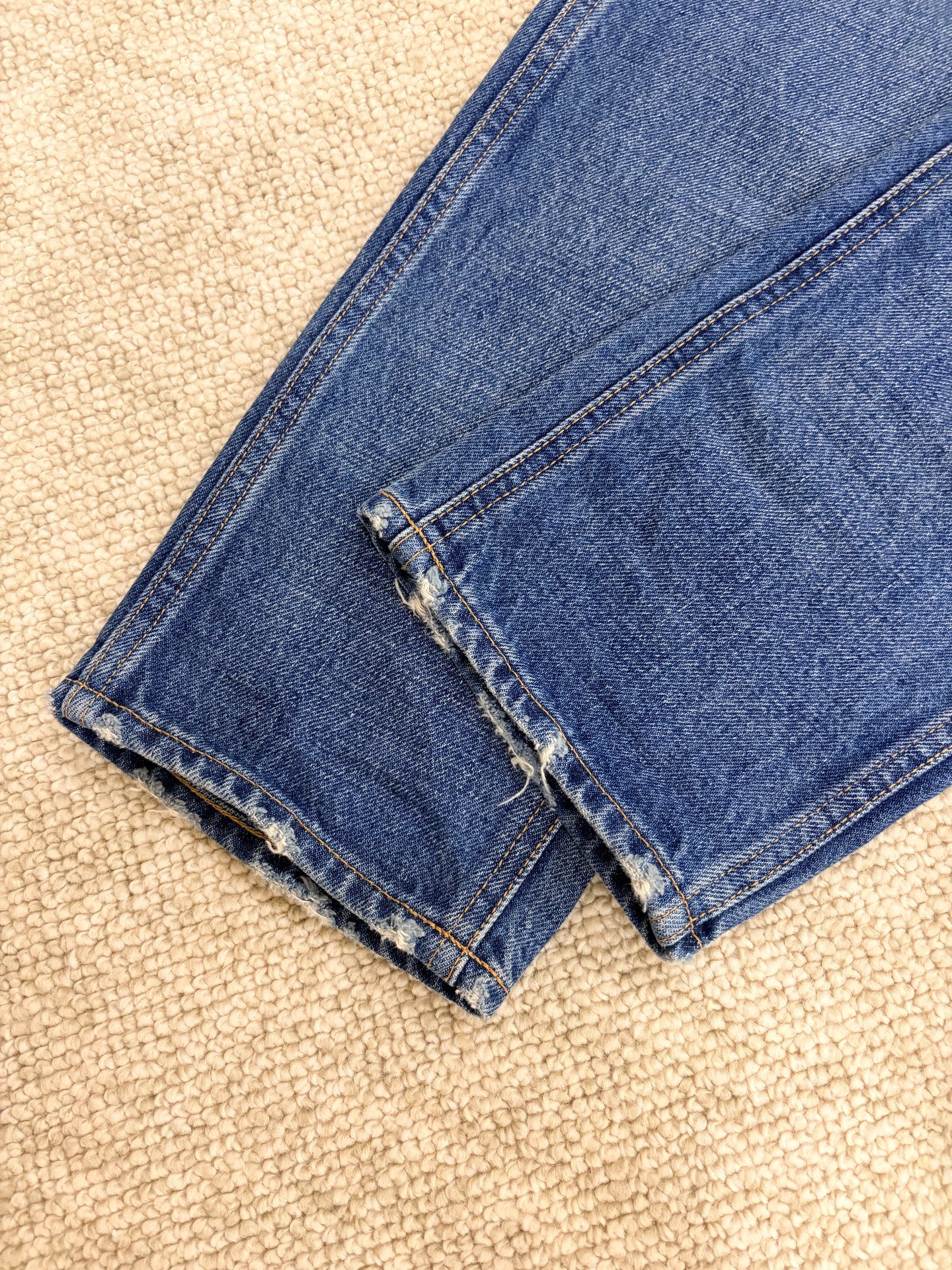 Celine Blue Straight-Leg Distressed Jeans — back