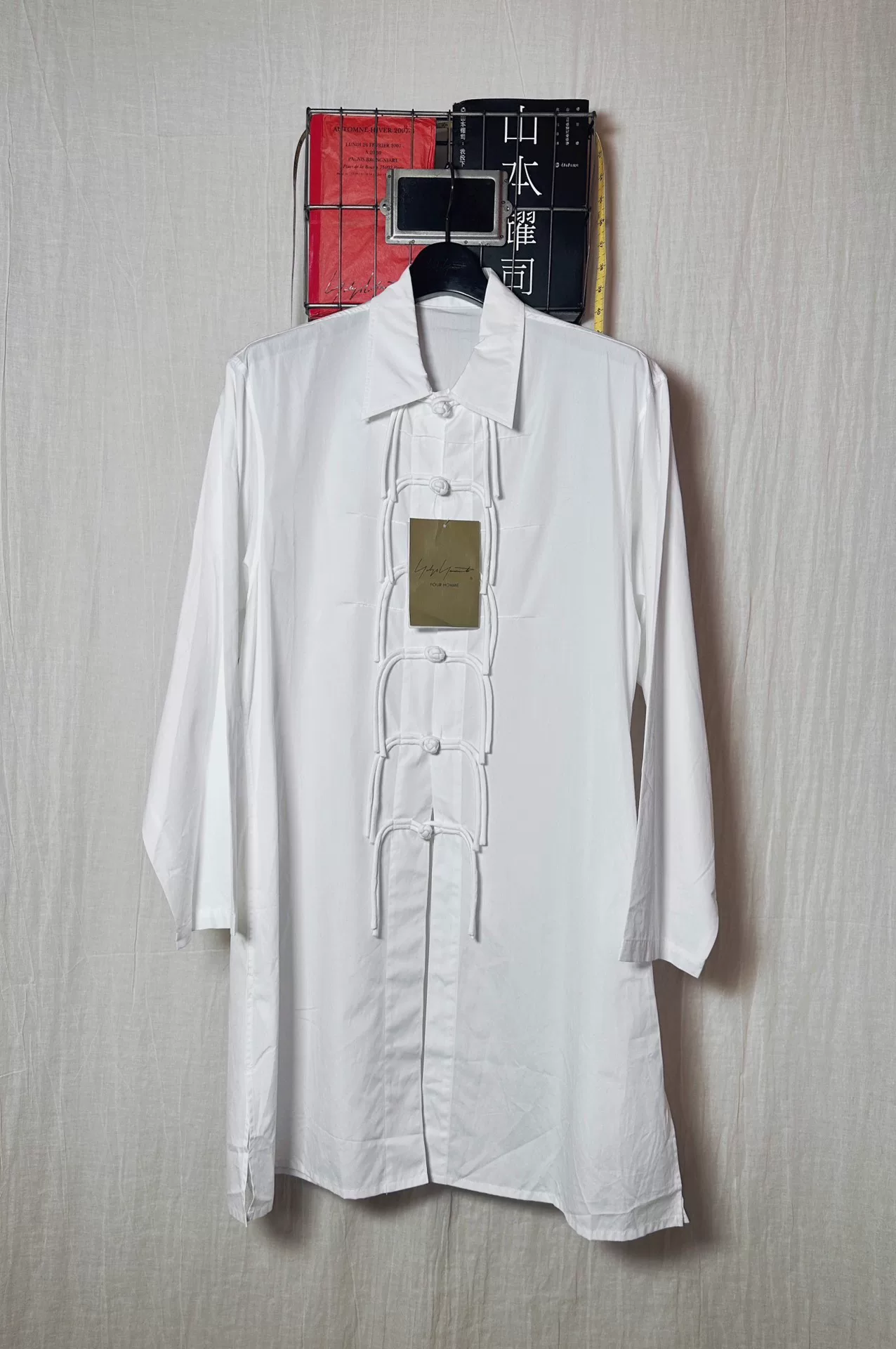 Yohji Yamamoto 22SS White Frog Button Shirt — front