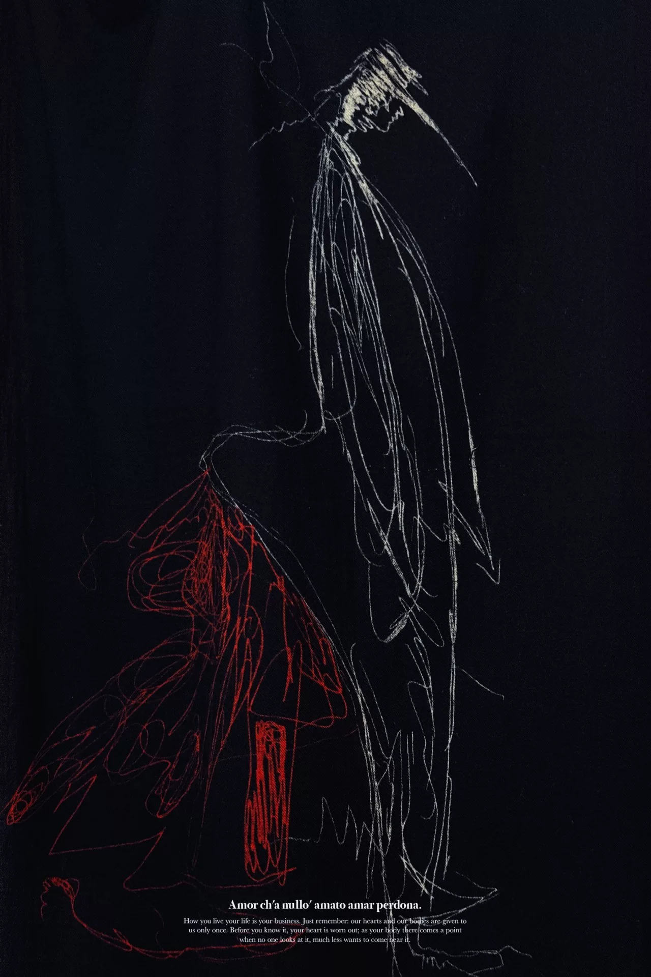 Yohji Yamamoto x Asakura Yuka Exhibition Scarf — back