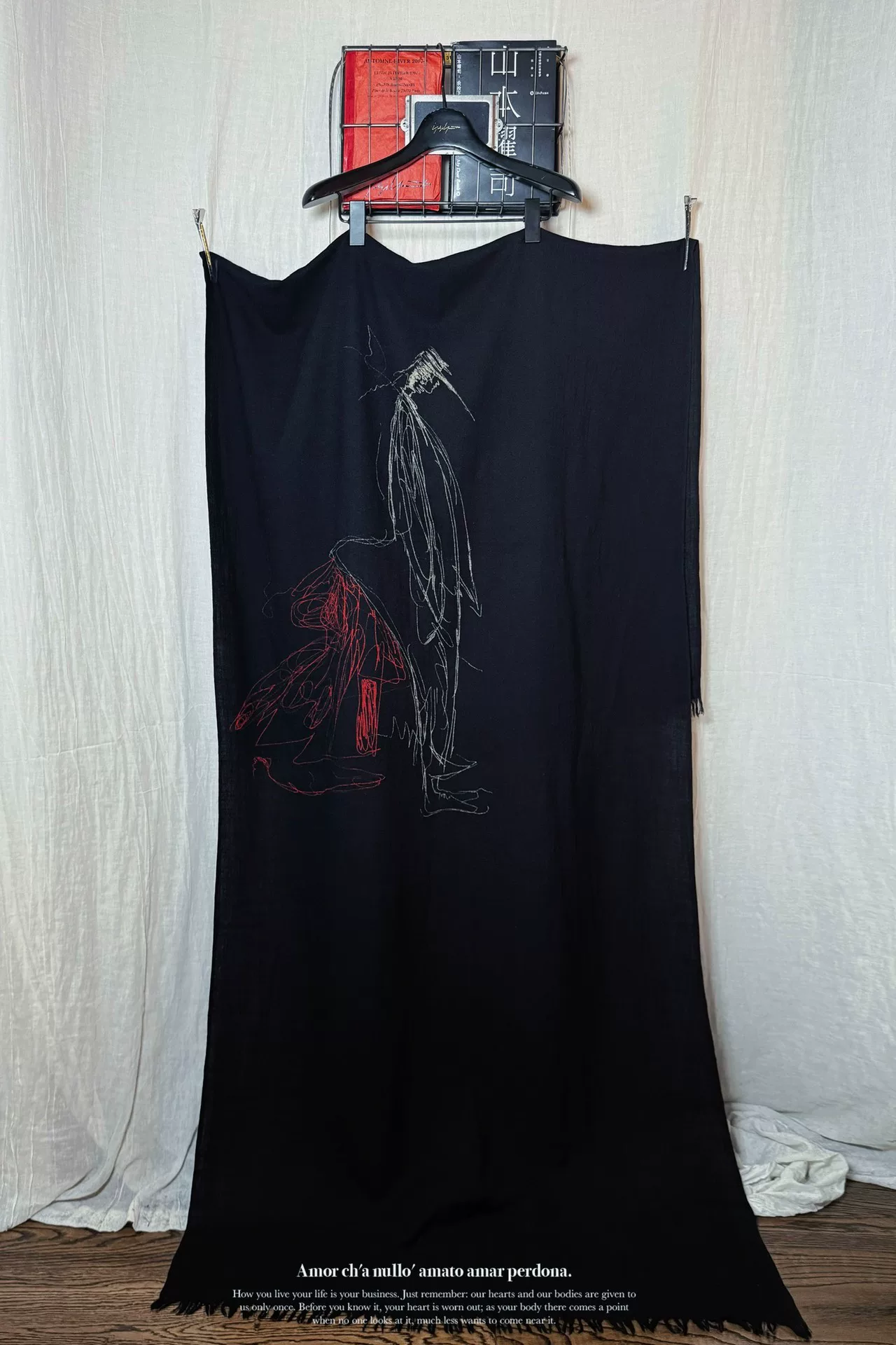 Yohji Yamamoto x Asakura Yuka Exhibition Scarf — front