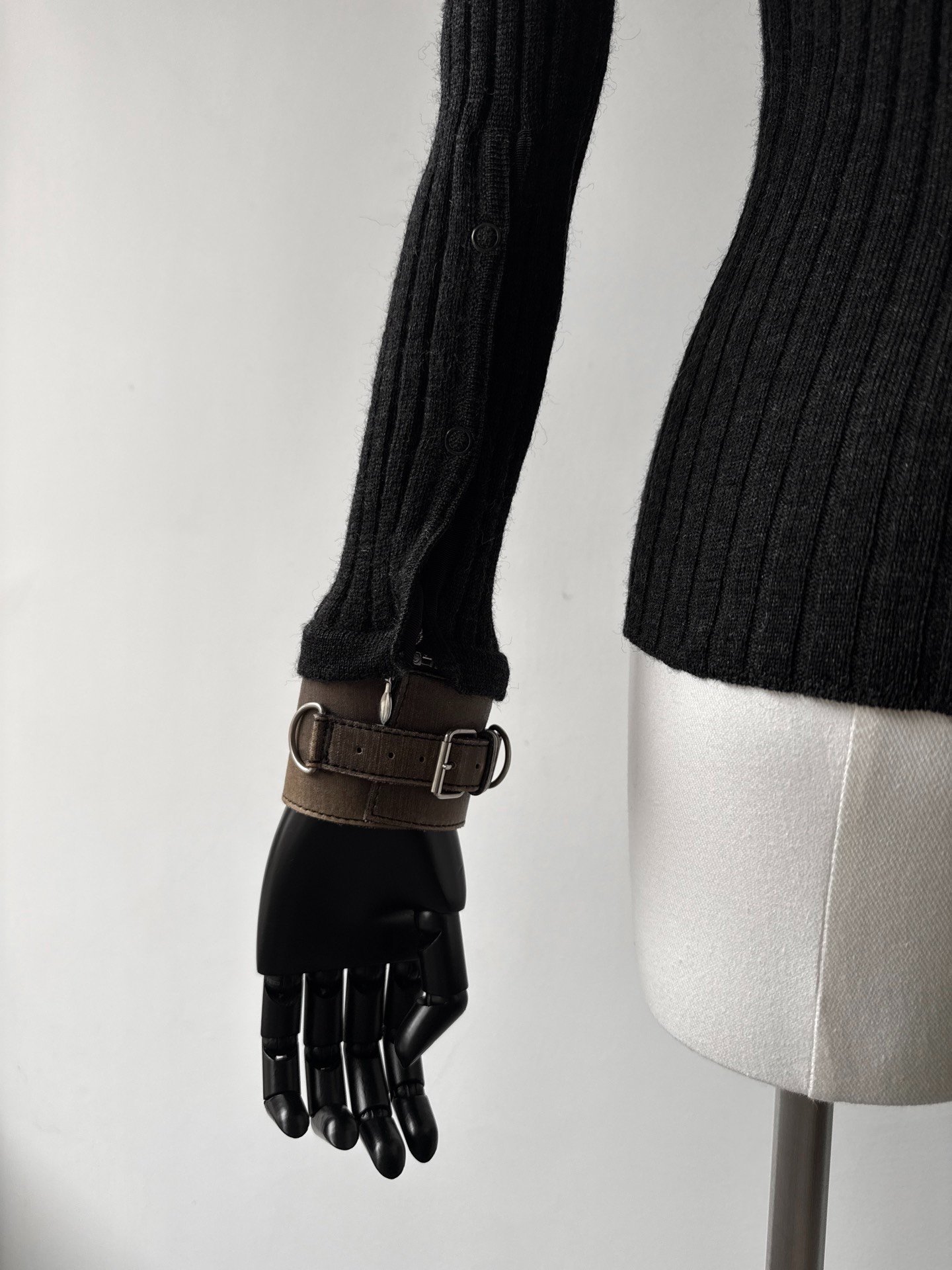 Jean Paul Gaultier Ribbed Wool Lock Bracelet Top