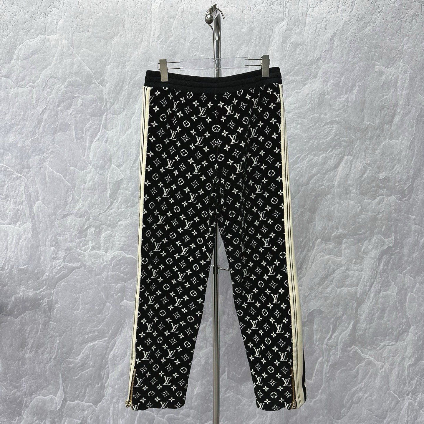 Louis Vuitton Logo Velvet Side Stripe Pants — back