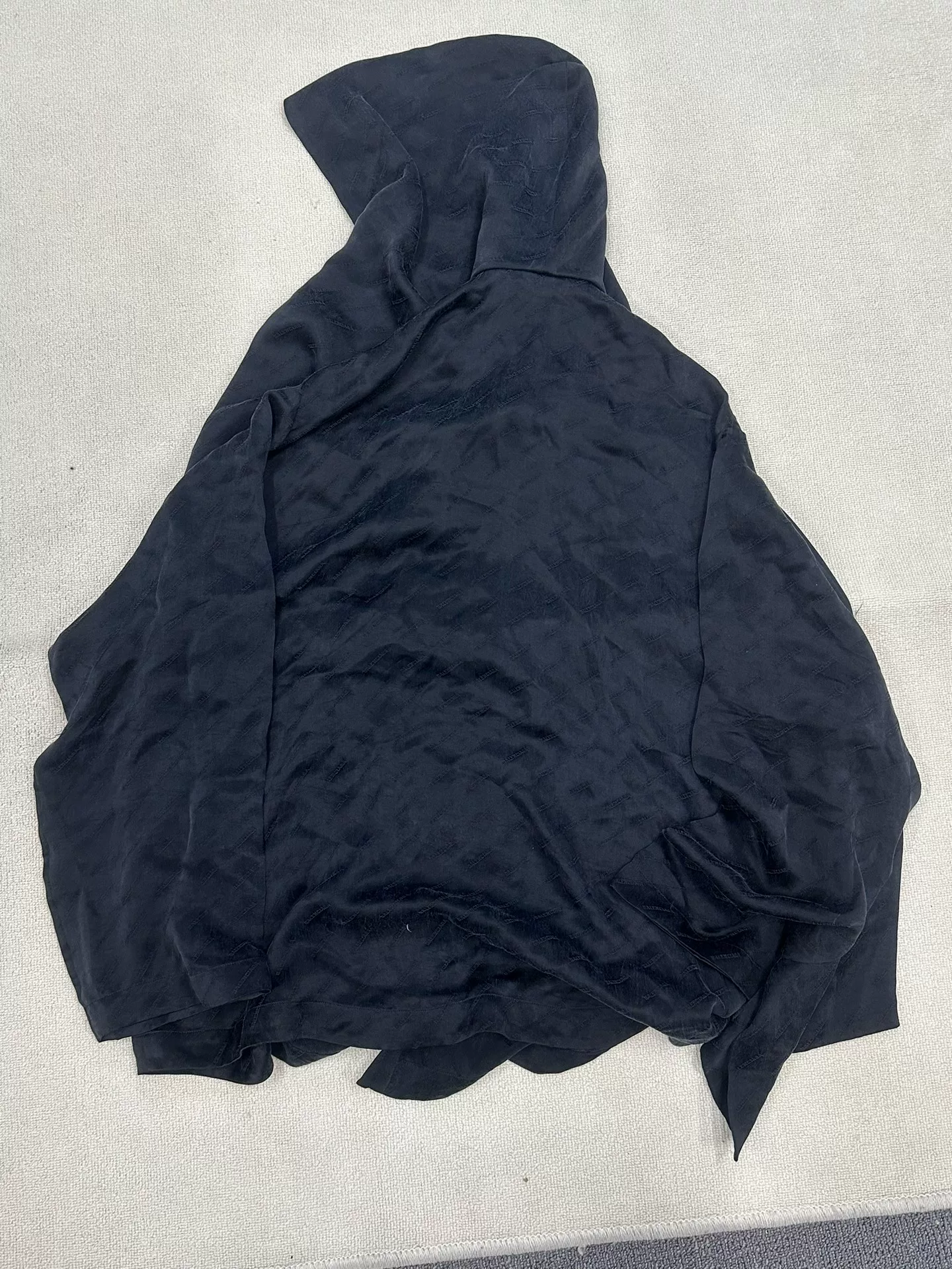 Balenciaga Four-Sleeve Scarf Logo Hooded Jacket — detail