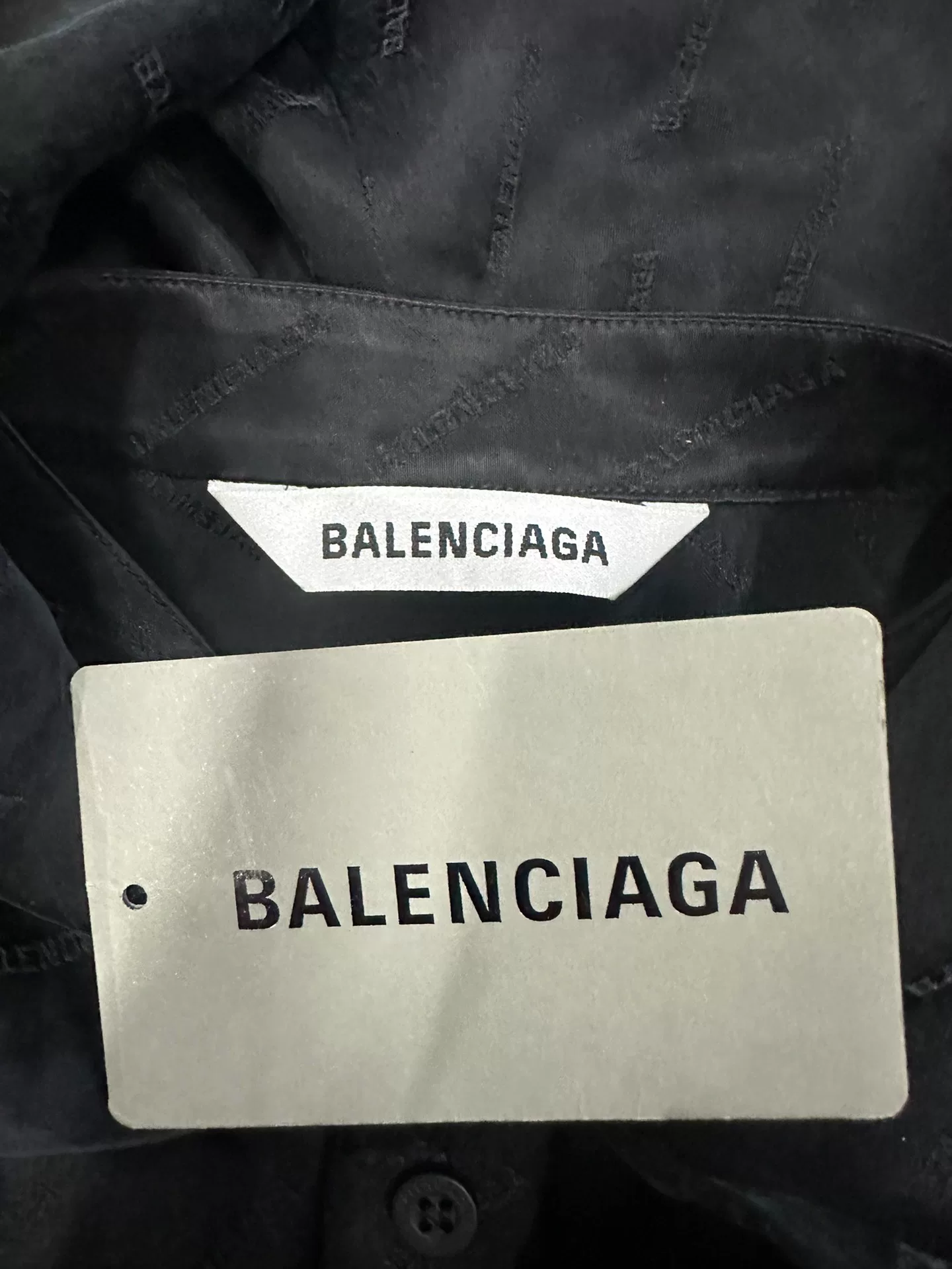 Balenciaga Four-Sleeve Scarf Logo Hooded Jacket — label