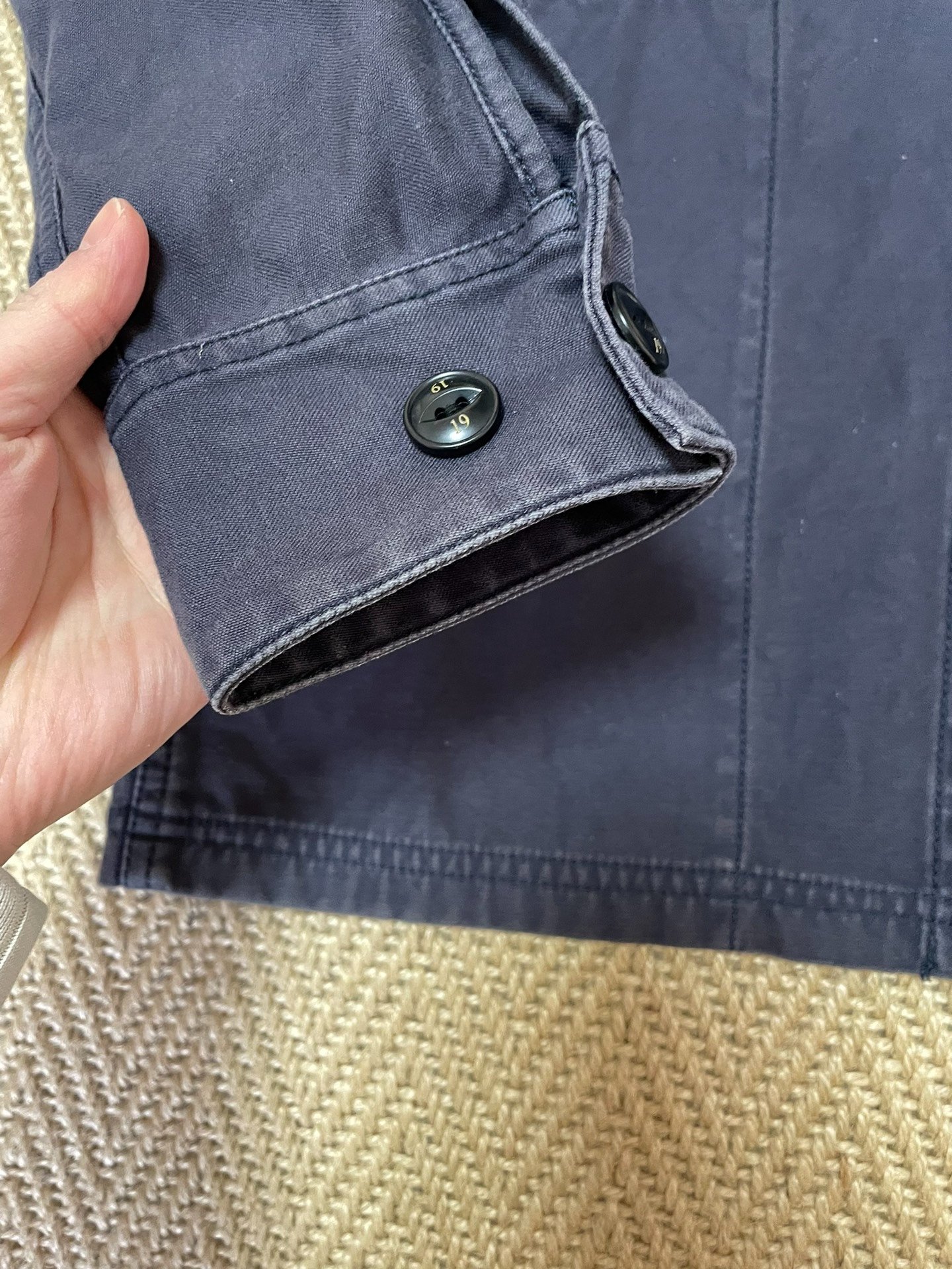 NEIGHBORHOOD BDU Four-Pocket Washed Jacket — label
