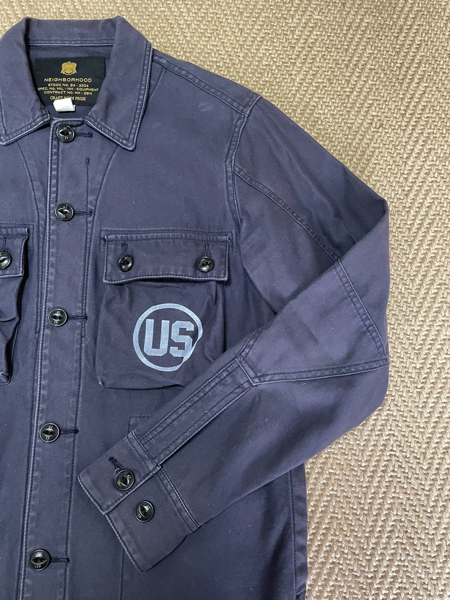 NEIGHBORHOOD BDU Four-Pocket Washed Jacket — detail