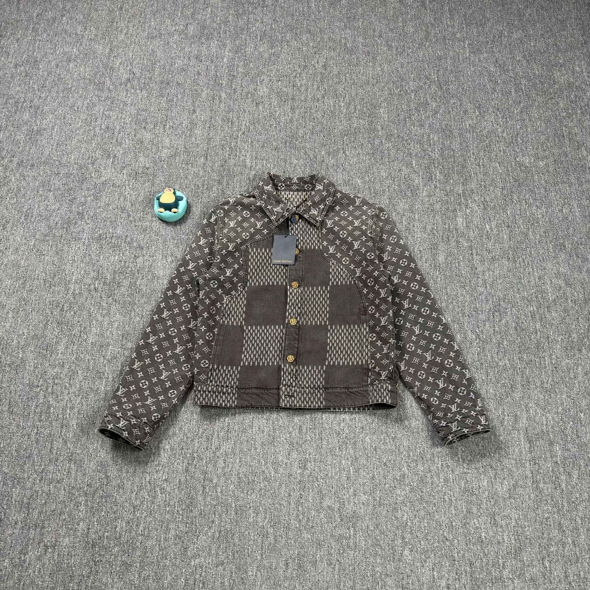 LV Nigo Black All-over Print Denim Jacket