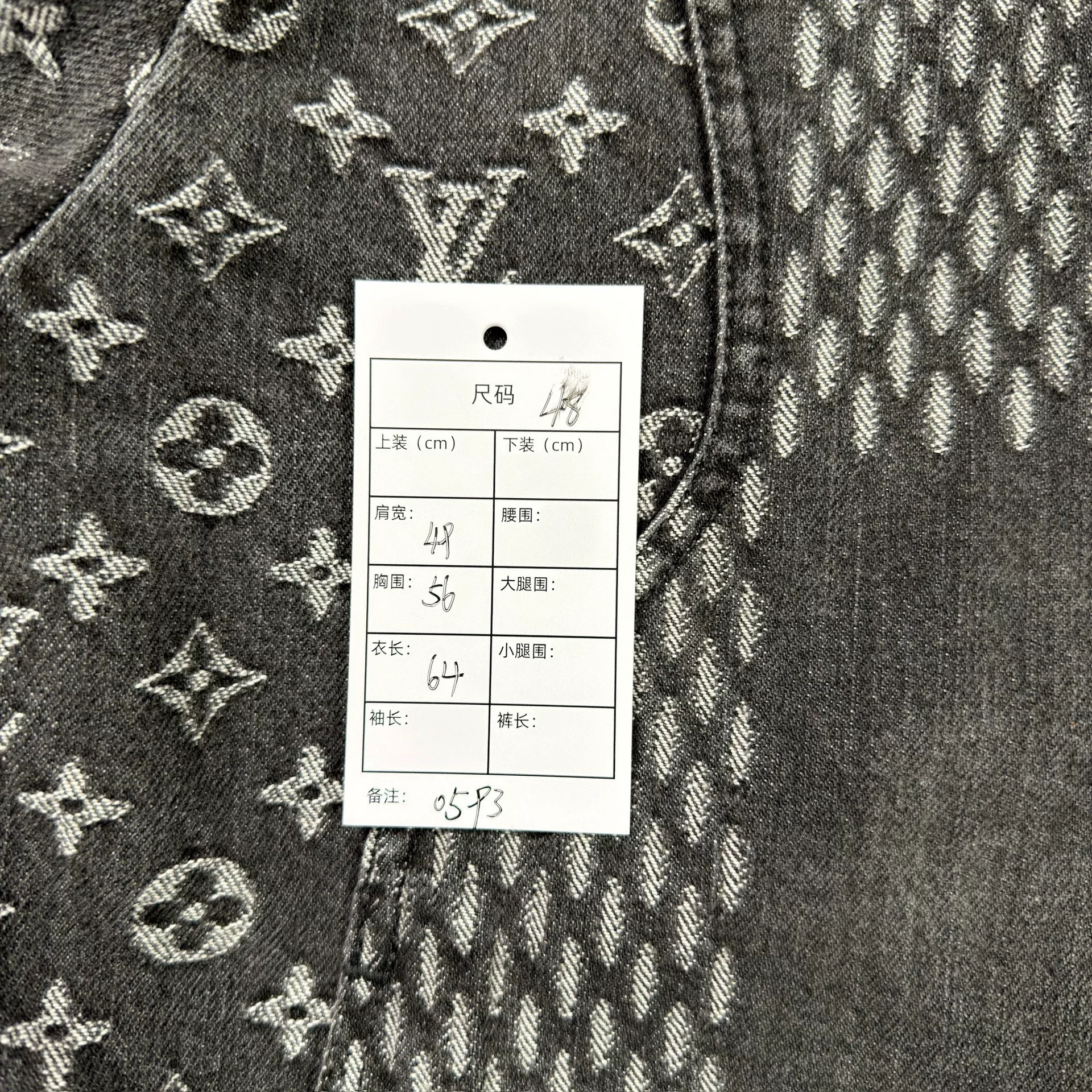 LV Nigo Black All-over Print Denim Jacket — back
