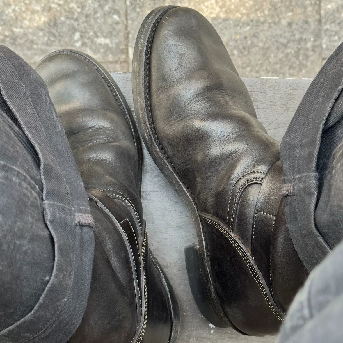 Italian Horsebutt Engineer Boots — detail
