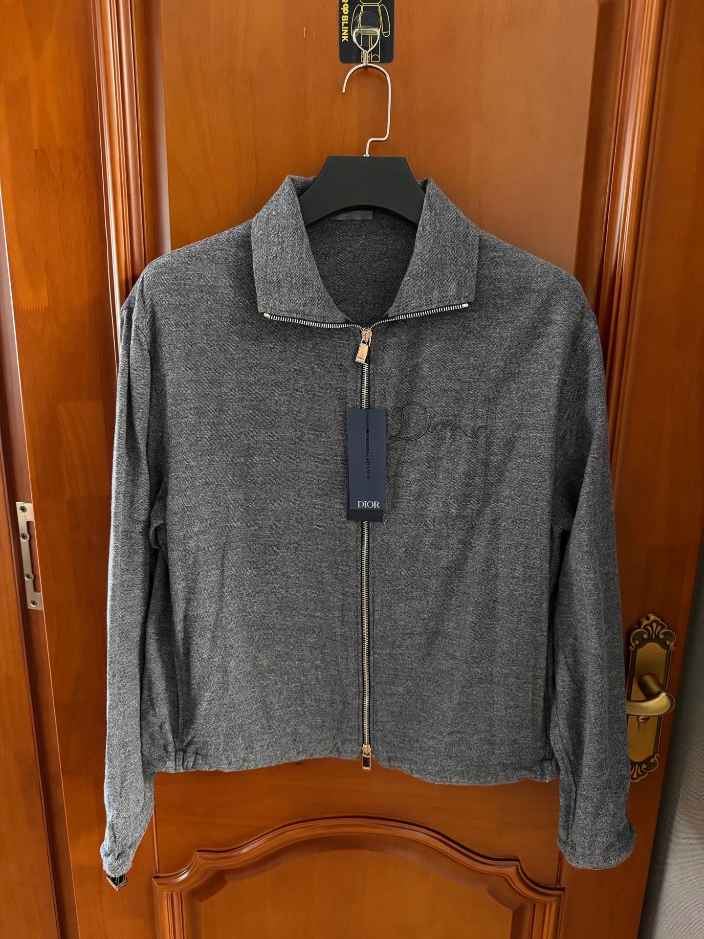Dior SS26 Men's Gray Zip Cotton Flannel Shirt