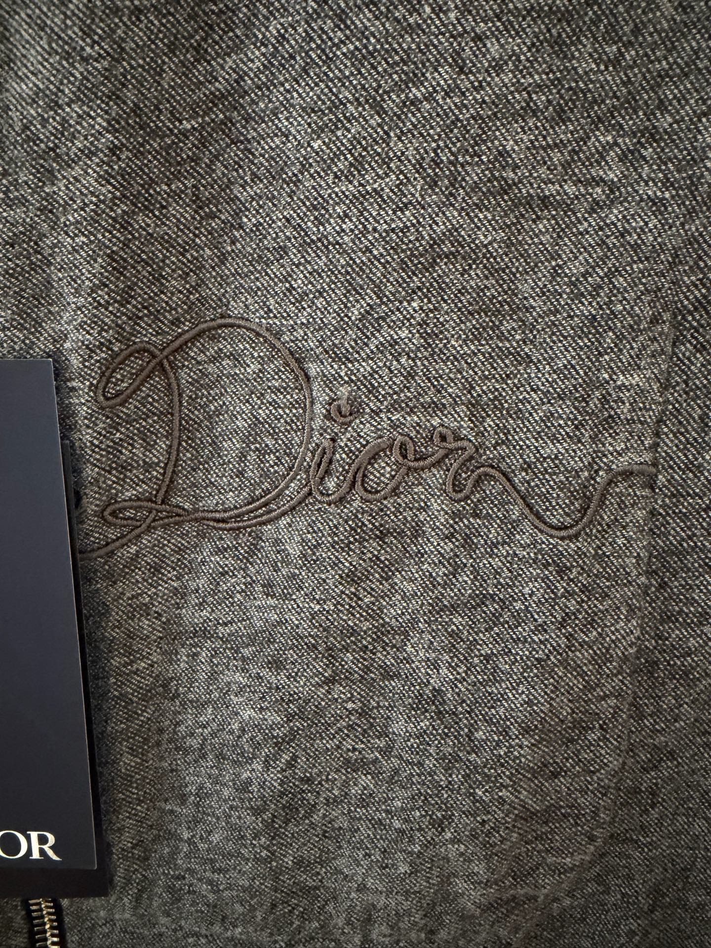 Dior SS26 Men's Gray Zip Cotton Flannel Shirt — back
