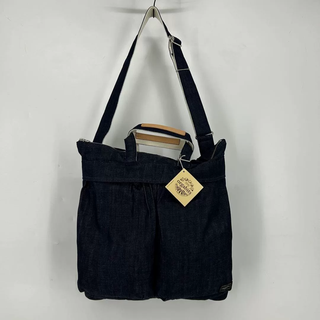 Porter Classic Denim Tote Bag — label