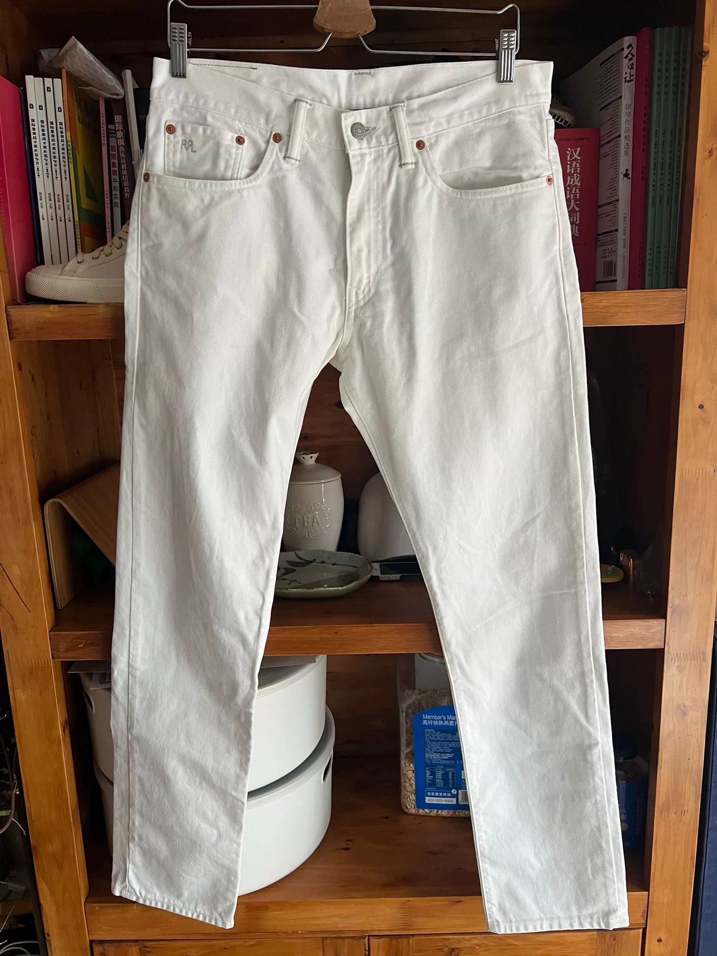 RRL Double RL Slim Fit White Jeans