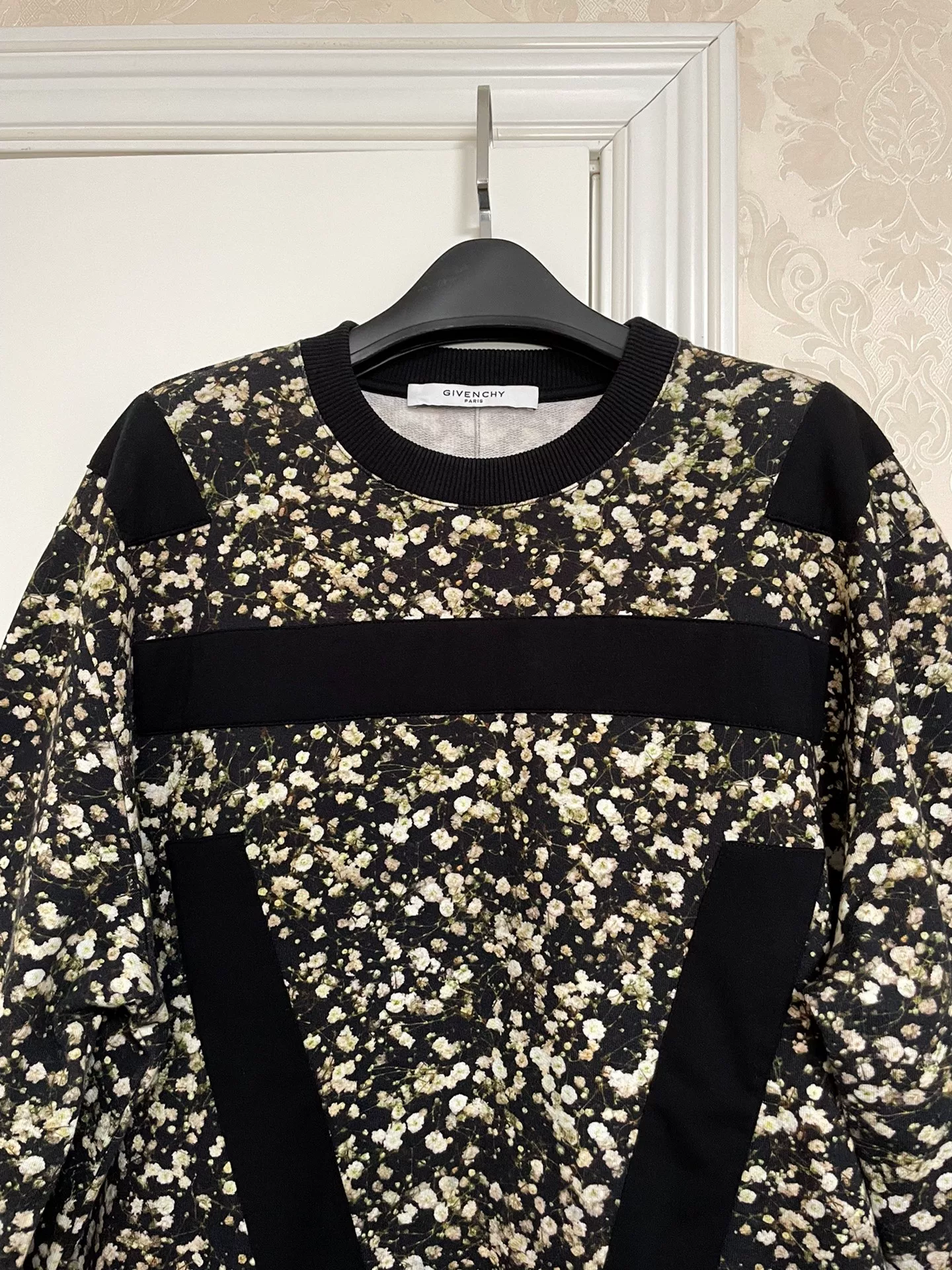 Givenchy Black Stripe Starry Sweater — detail