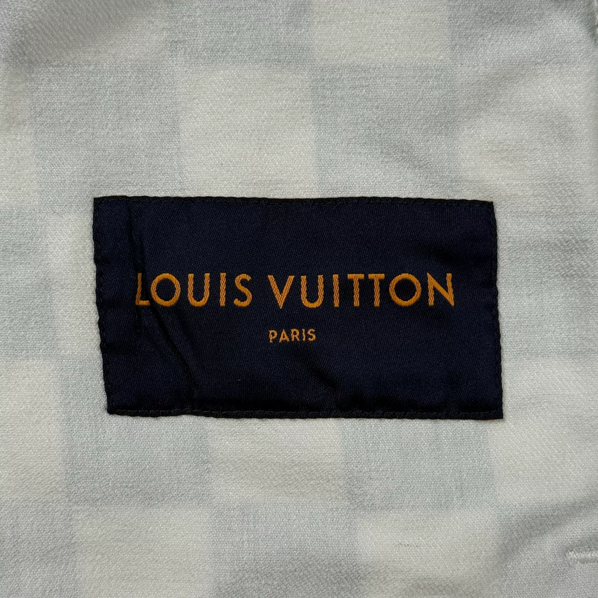 Louis Vuitton White Green Check Denim Jacket — label
