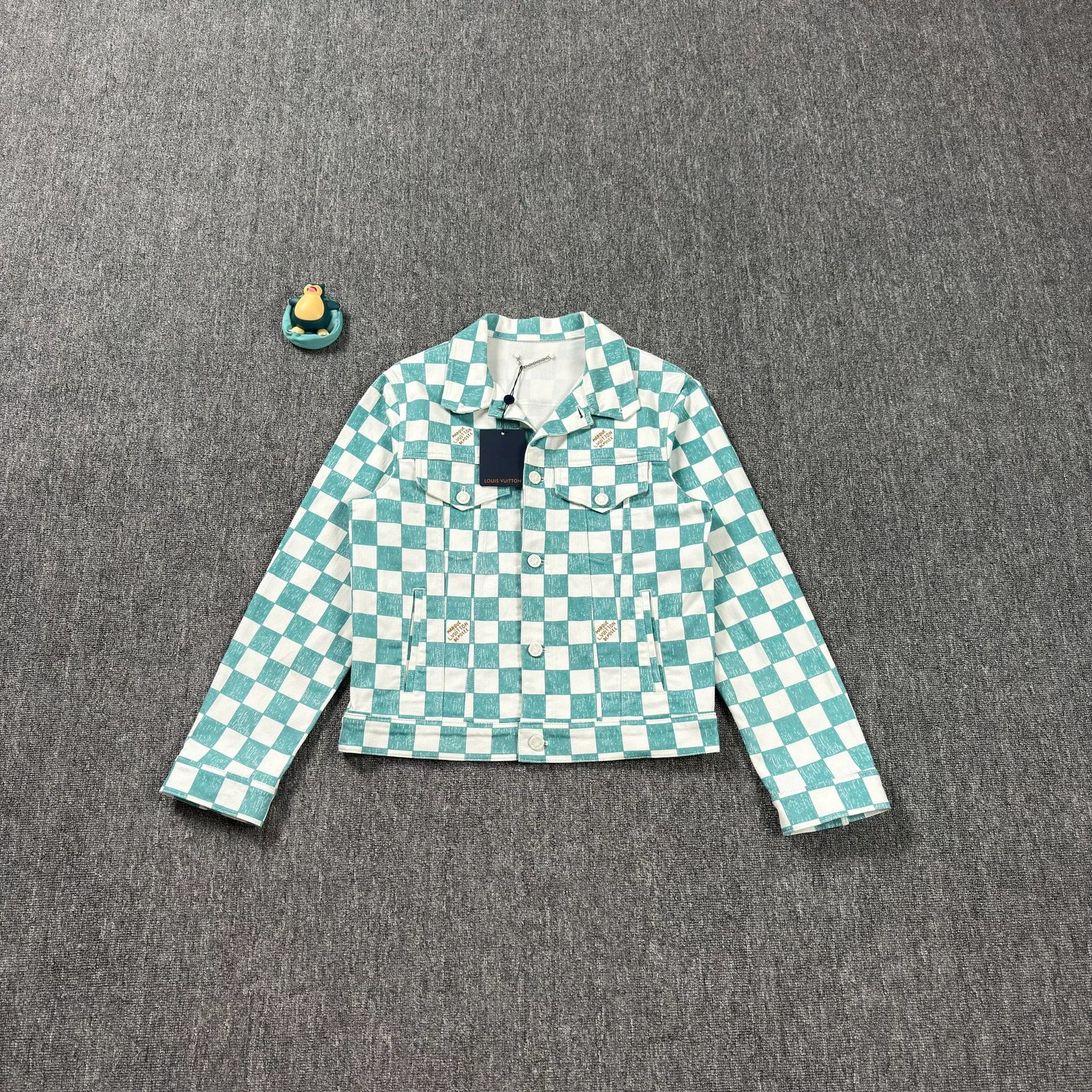 Louis Vuitton White Green Check Denim Jacket