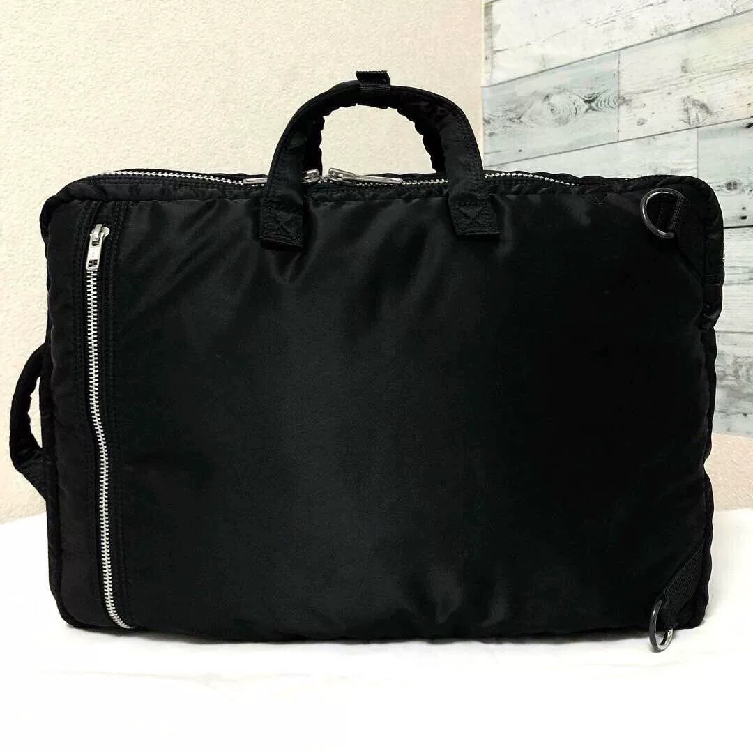 Porter Tanker 3-Way Black YKK Zipper Bag — label