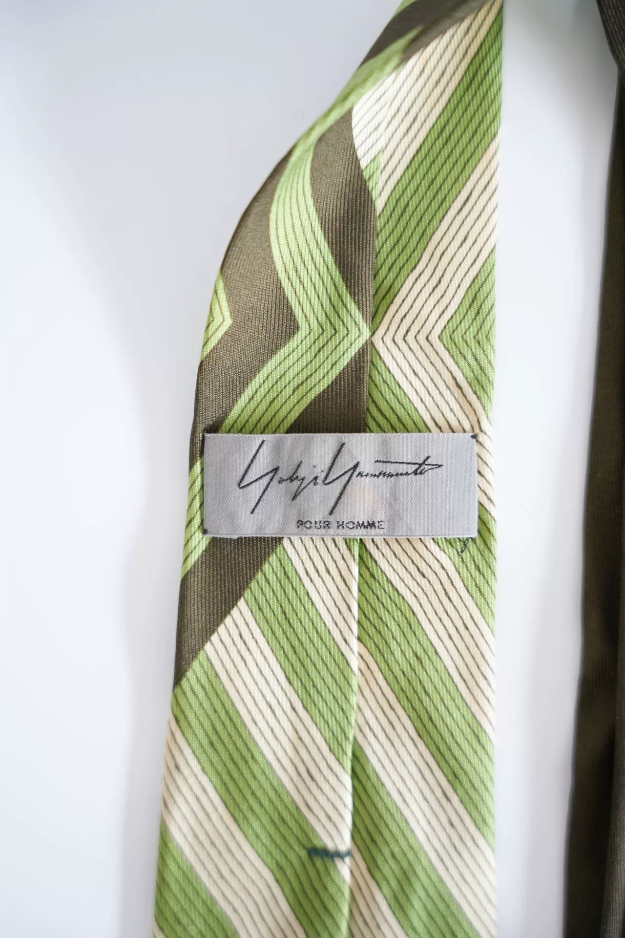 Yohji Yamamoto Diamond Silk Tie — front