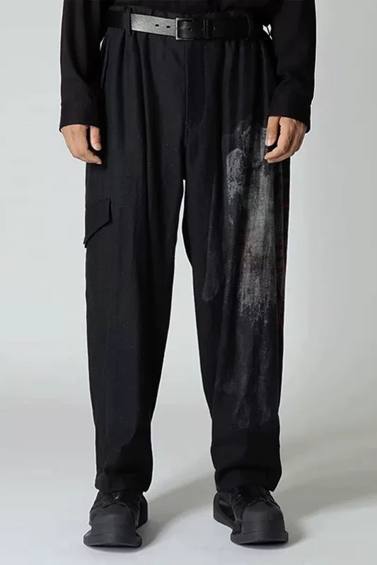Yohji Yamamoto 23SS Printed Denim Pants — label
