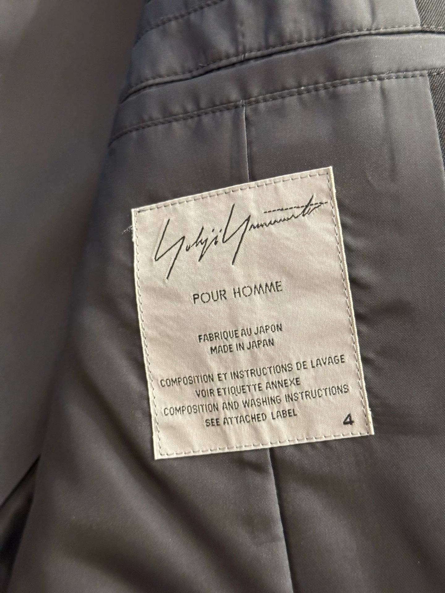 Yohji Yamamoto 09SS Leather Panel Suit — back