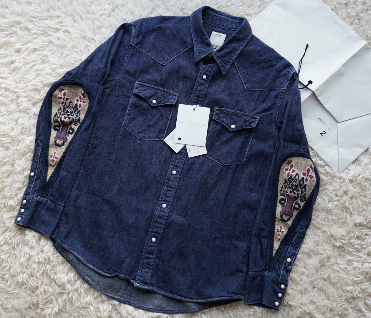 visvim albacore one wash embroidery denim shirt