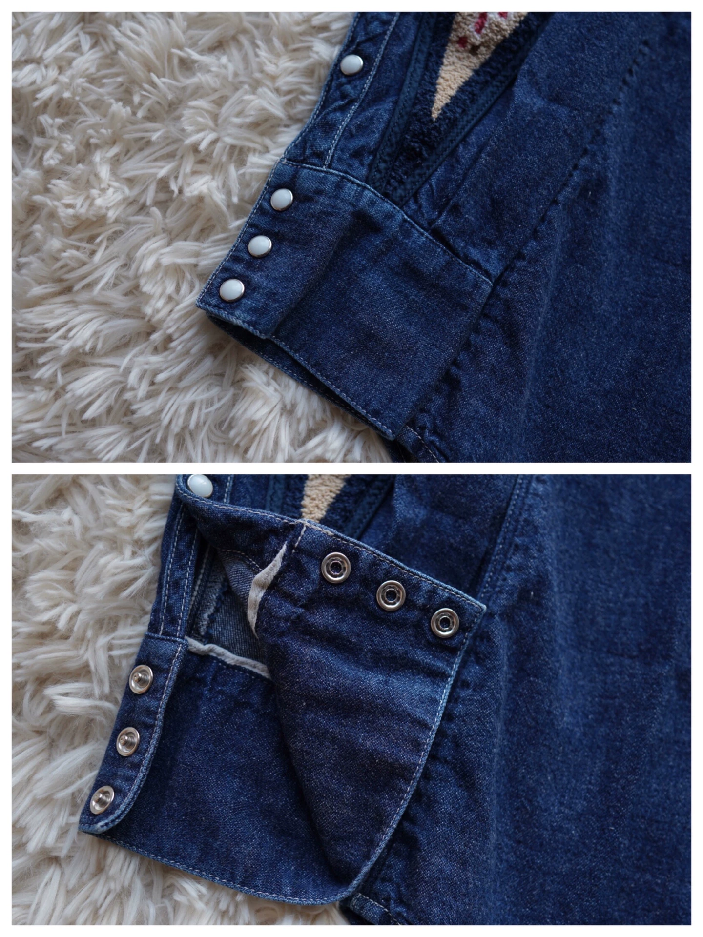 visvim albacore one wash embroidery denim shirt — label