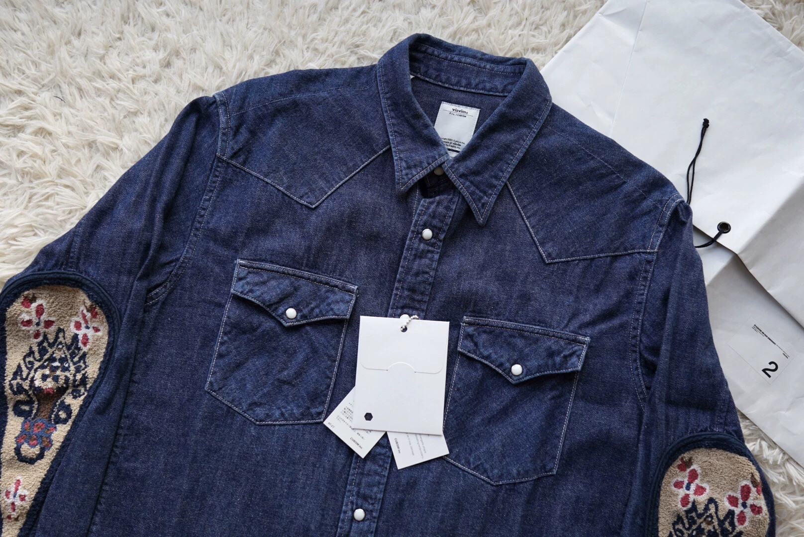 visvim albacore one wash embroidery denim shirt — front