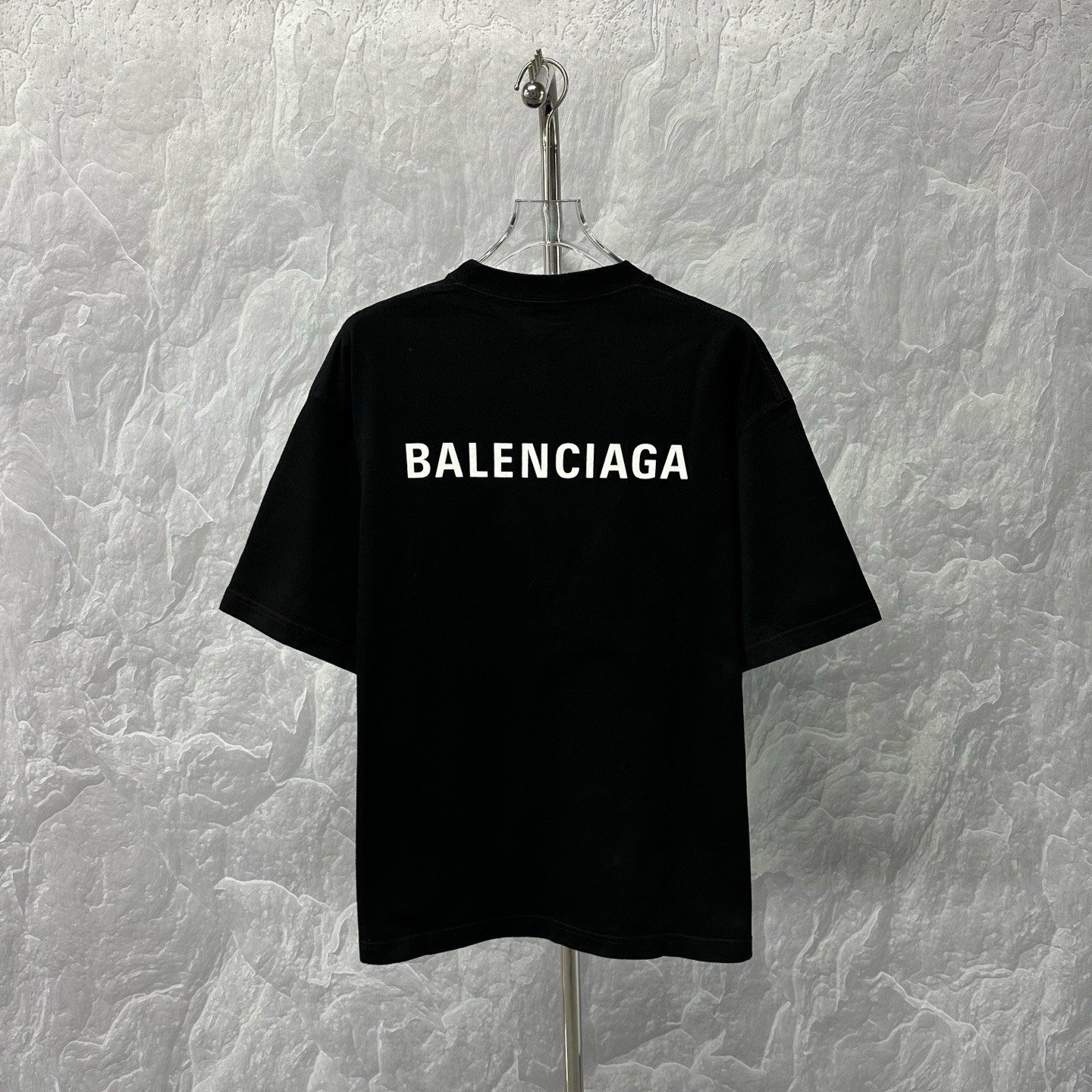 Balenciaga Distressed Logo Print Short Sleeve M — back