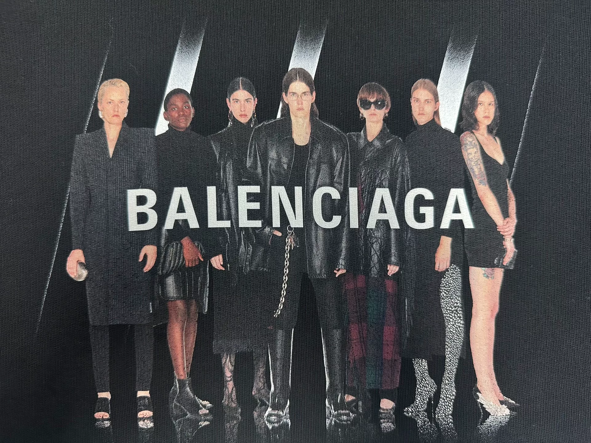 Balenciaga Portrait Logo Print Hoodie — detail