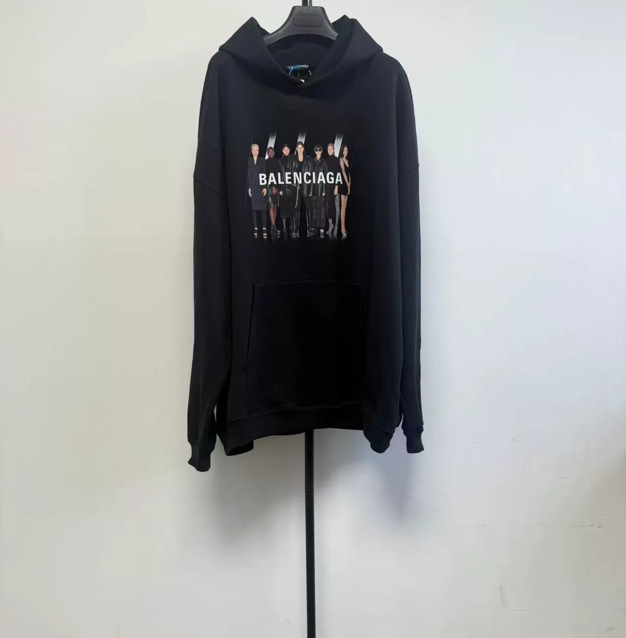 Balenciaga Portrait Logo Print Hoodie