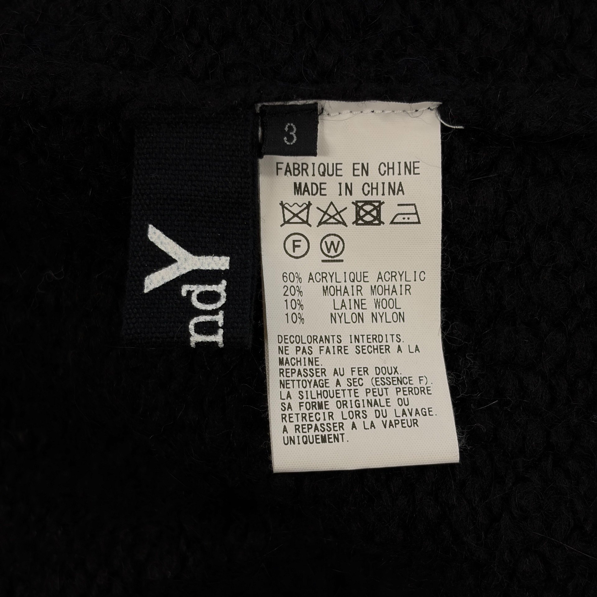 Yohji Yamamoto 22AW Seagull Collar Chunky Sweater — back