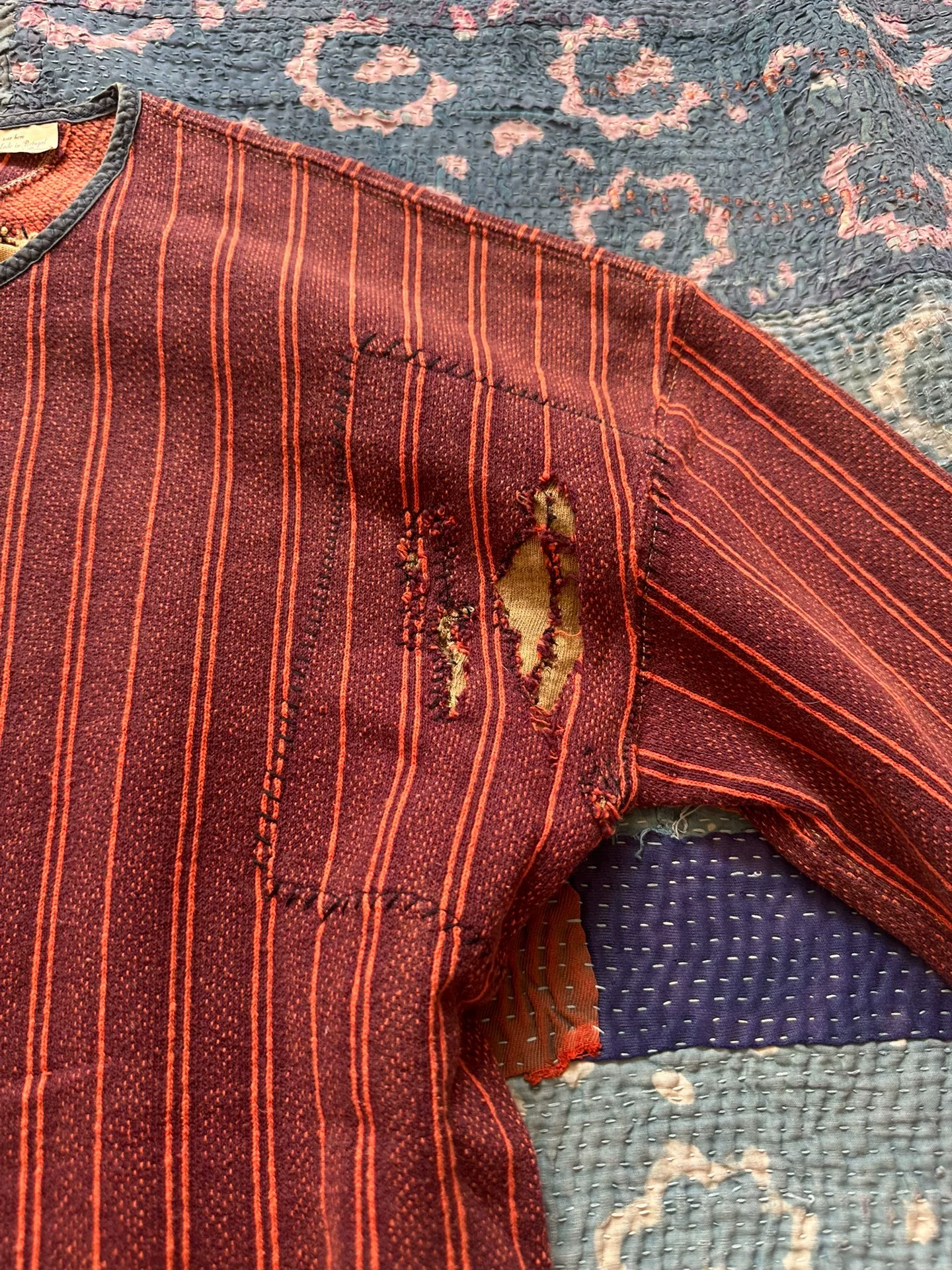Levi’s Long-Sleeve Red Stripe Top — back