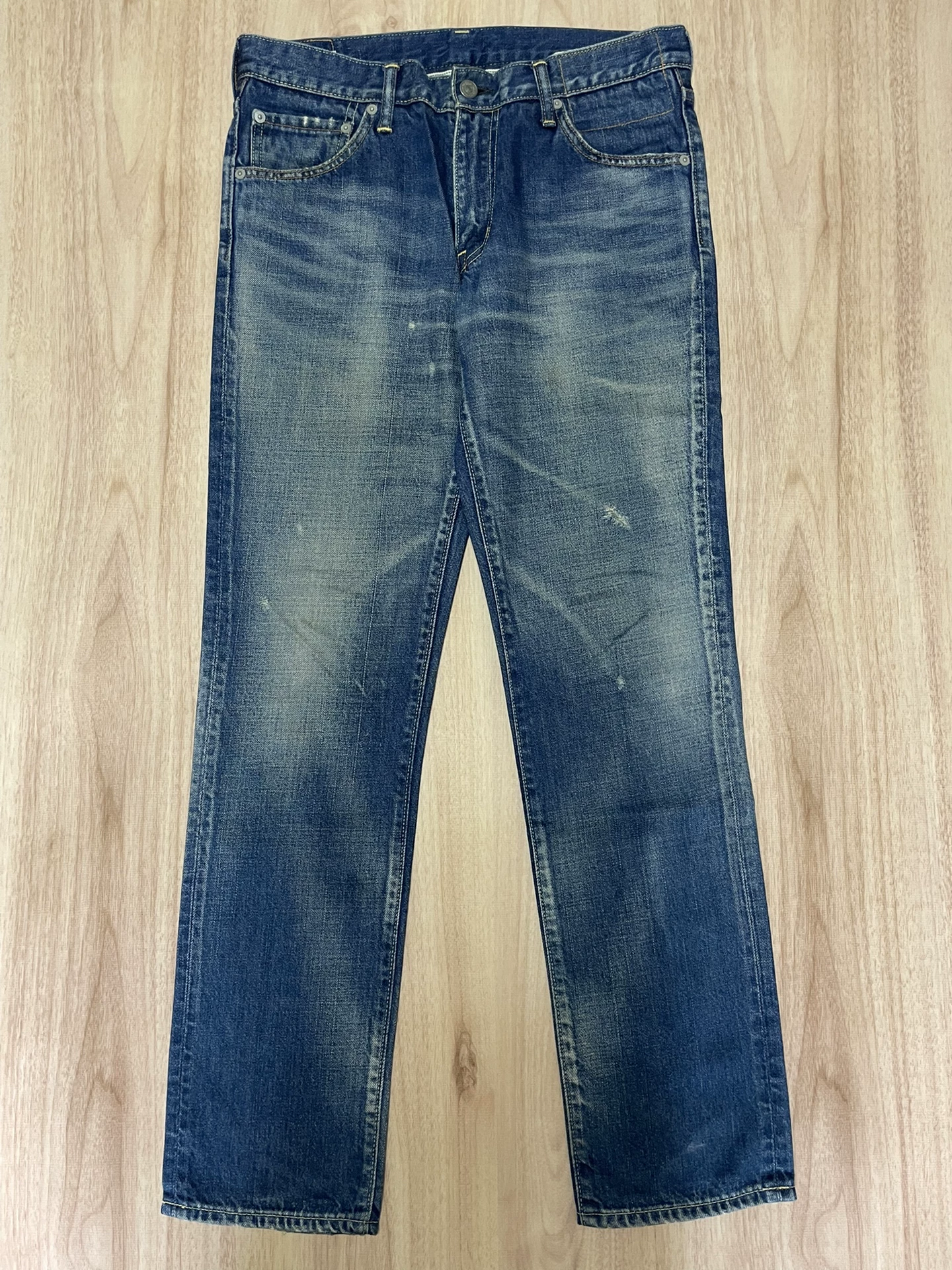 VISVIM 04D5 SOCIAL SCULPTURE DAMAGED-5 Washed Distressed Jeans